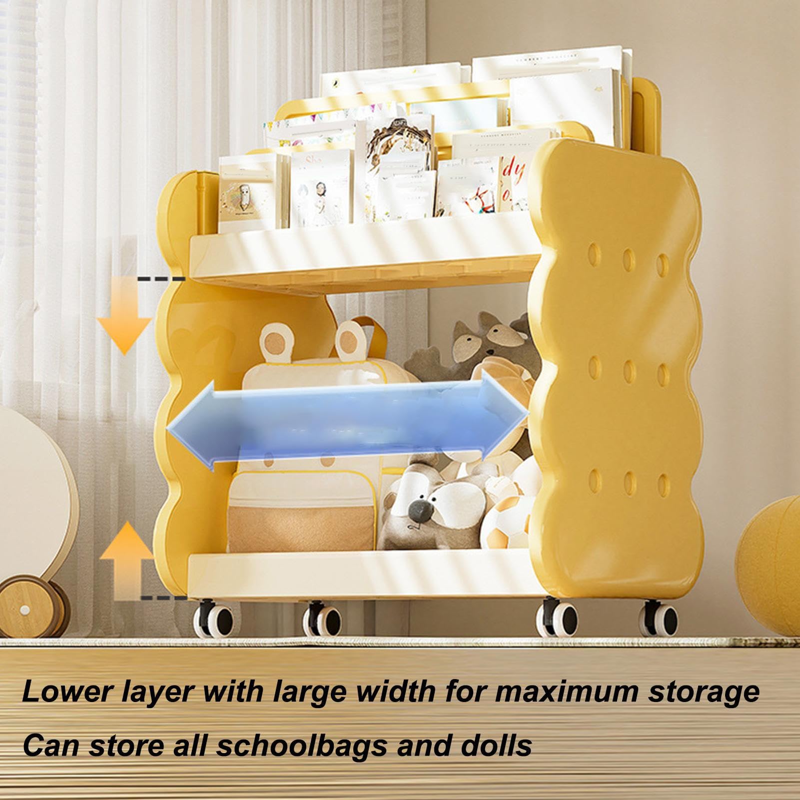 Scaffale Per Bambini Libreria Da Pavimento Carina Piccola Con Ruote | Scaffale Libri Bambini Per Asilo Camera Giochi Aula Camera Angolo Lettura Biblioteca