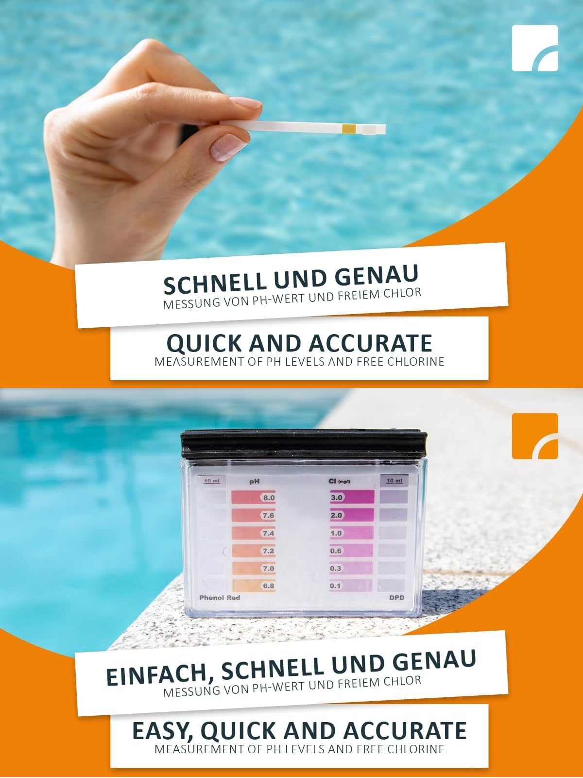 Steinbach | Poolpflege Starter Set | inkl. Algezid, Total Blue 20g, 50er Teststreifen Kit, Dosierschwimmer & Testkit für pH-Wert/Chlor | ideal zur Wasserkontrolle | Poolwasser sauber & kristallklar
