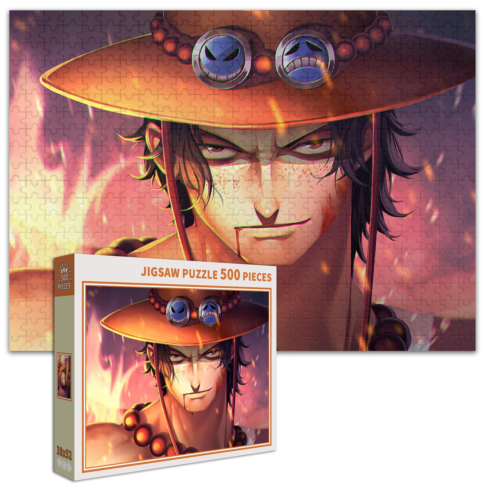 ワンピース ポートガス.D.エース　ジグソーパズル 木製フレーム付き Amazon.co.jp: エンスカイ(ENSKY) 肖像画『ポートガス・D・エース』 26