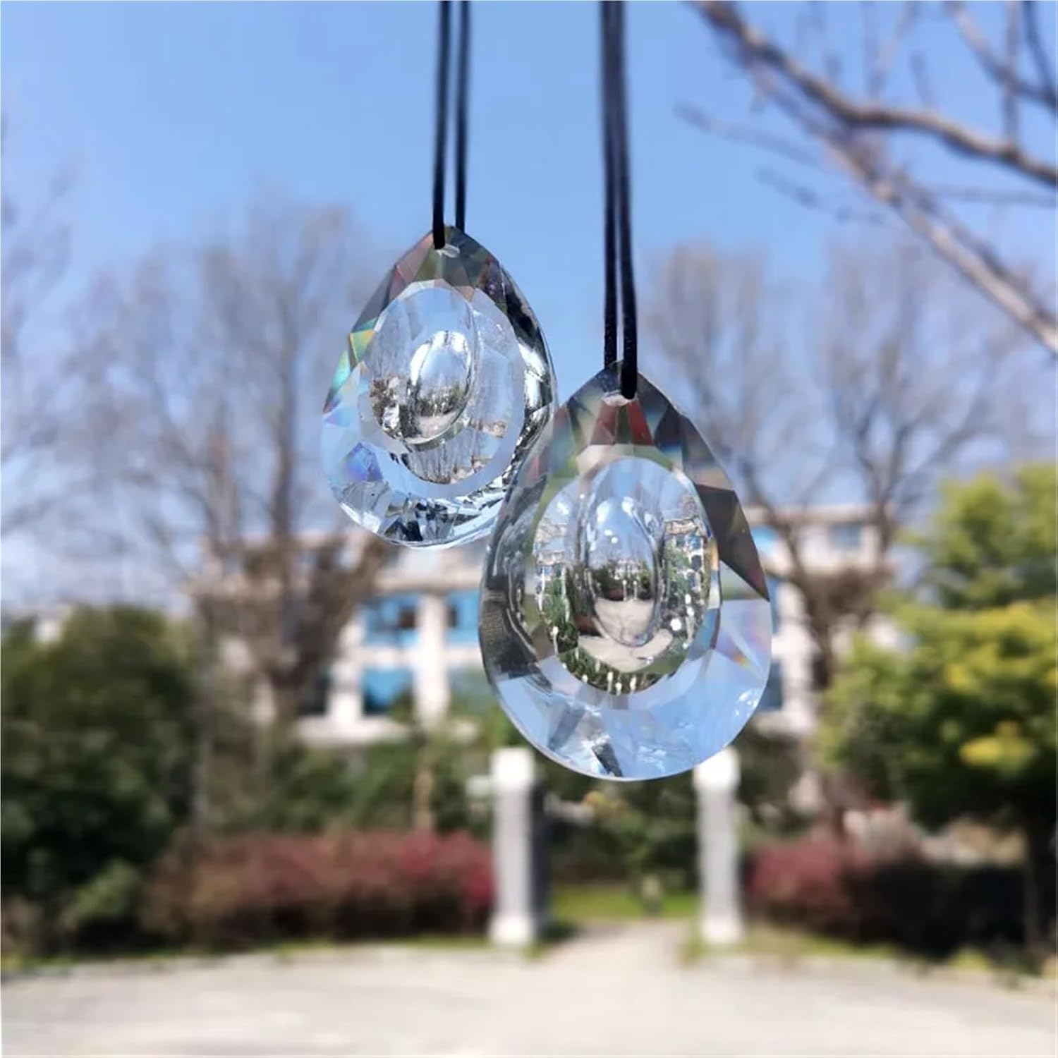 50mm Crystal Prism Suncatcher 4Pcs Hanging Chandelier Decor for Garden