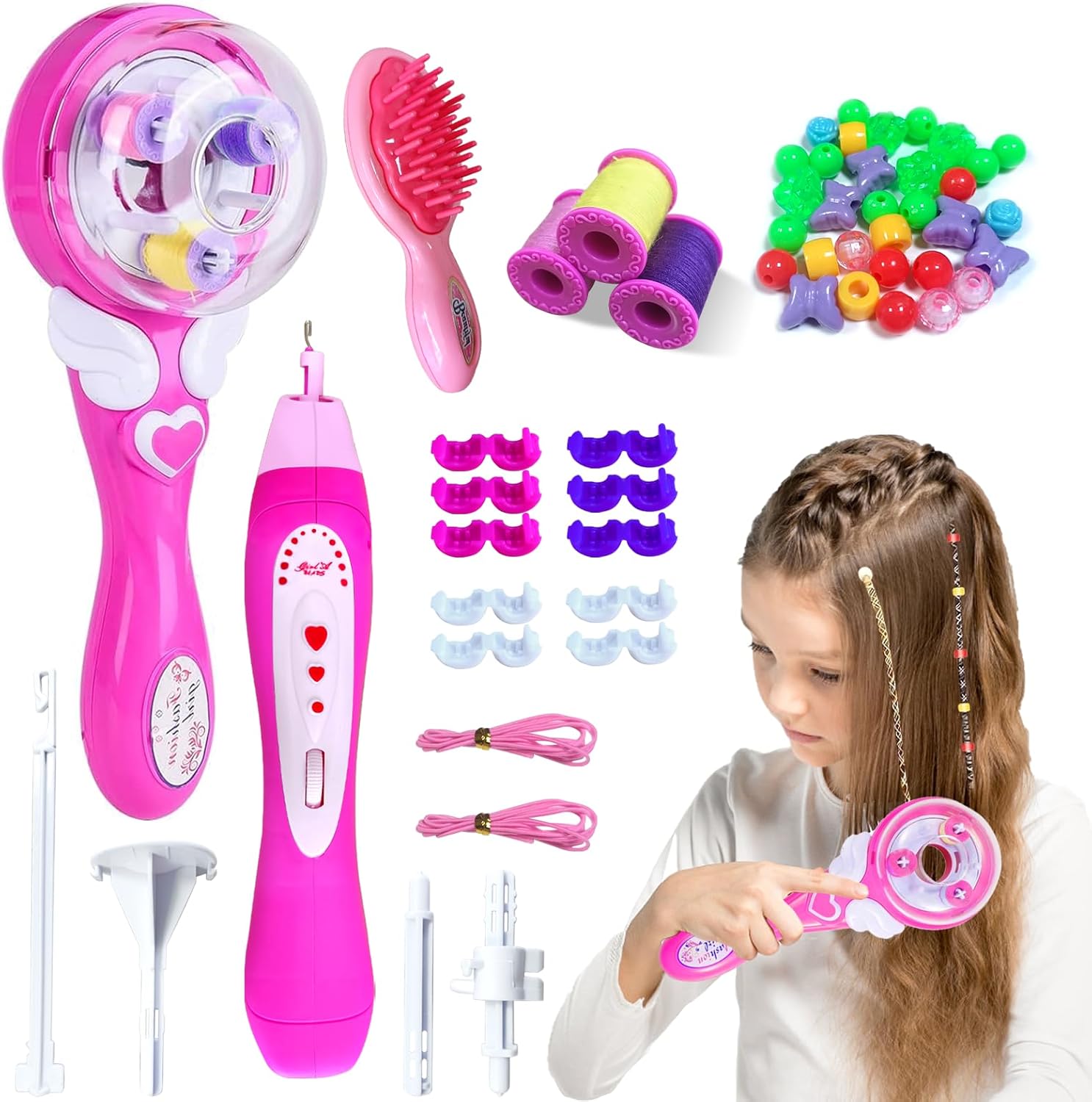 2 Pcs Hair Bedazzler Kit, Automatic Hair Braider & Haarflechter