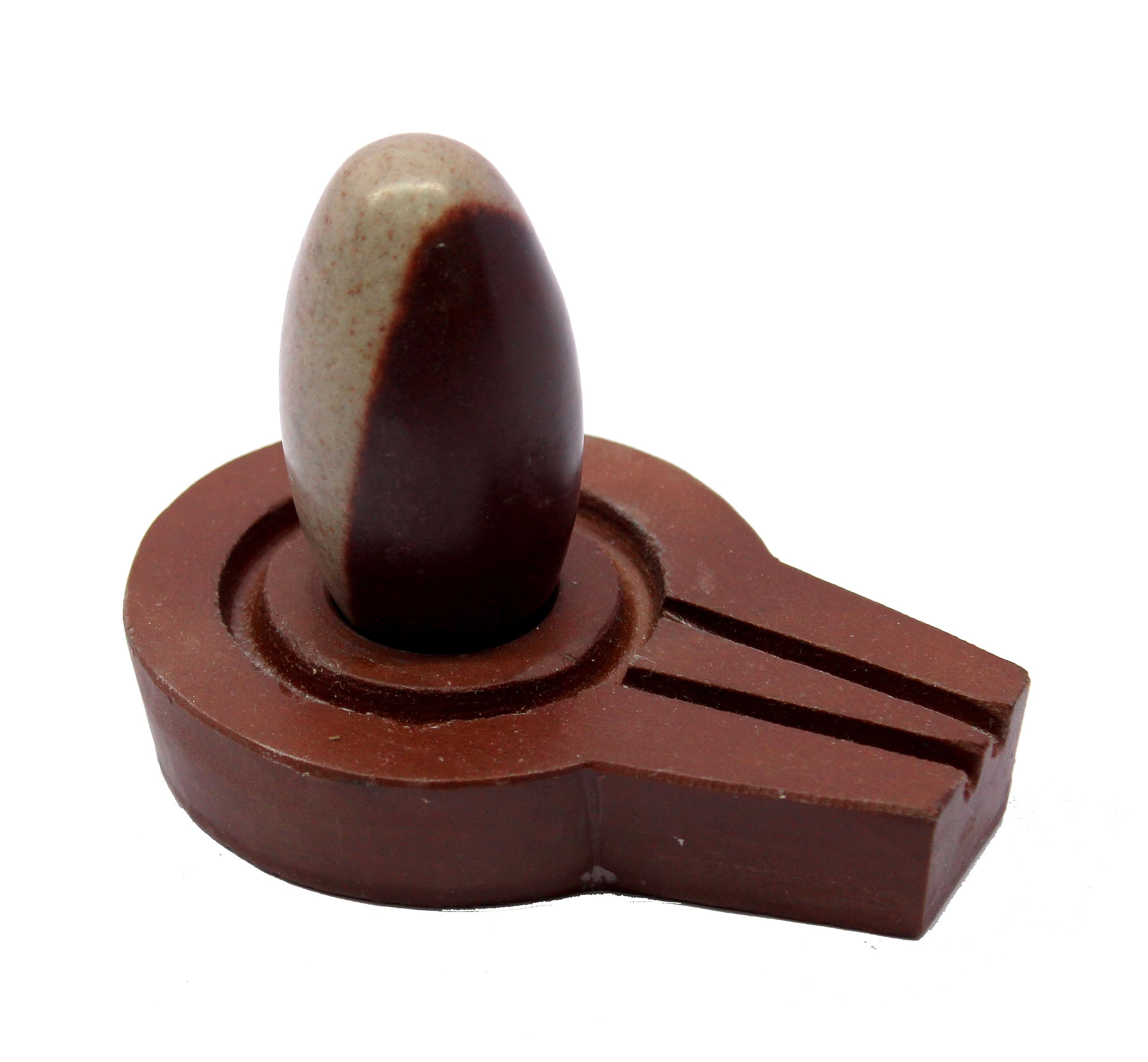 ESPLANADE Narmadeshwar Shivling Shiva Lingam Narmada Stone Jaladhari Narmada Stone for Temple Mandir Home, Brown - Image 3