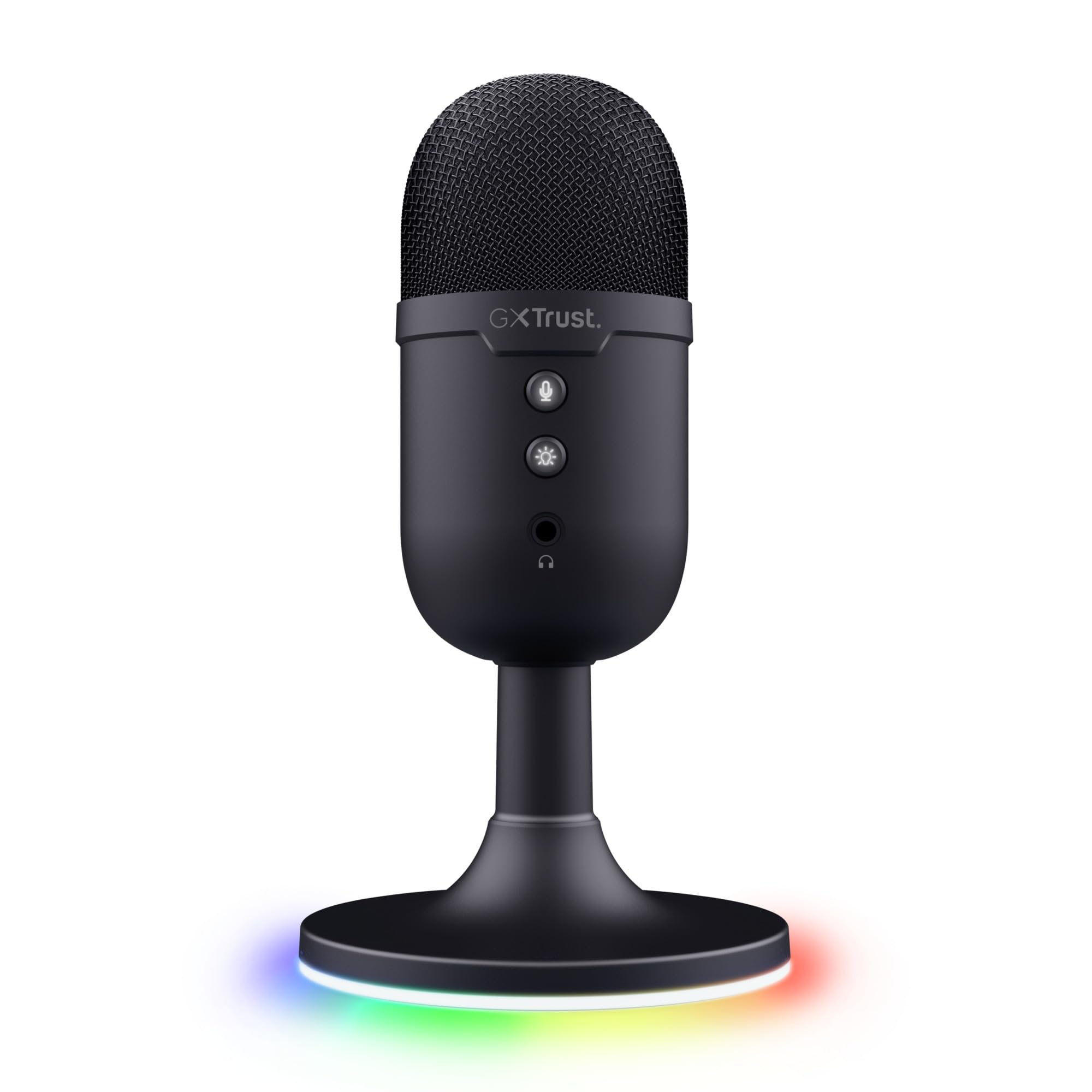 GXTrust 236 Yami Microfono a Condensatore USB da Streaming per Podcast, Gaming, Discord, Twitch, Youtube, Microfono ASMR con Pulsante di Silenziamento, Schema Cardiode, RGB - Nero