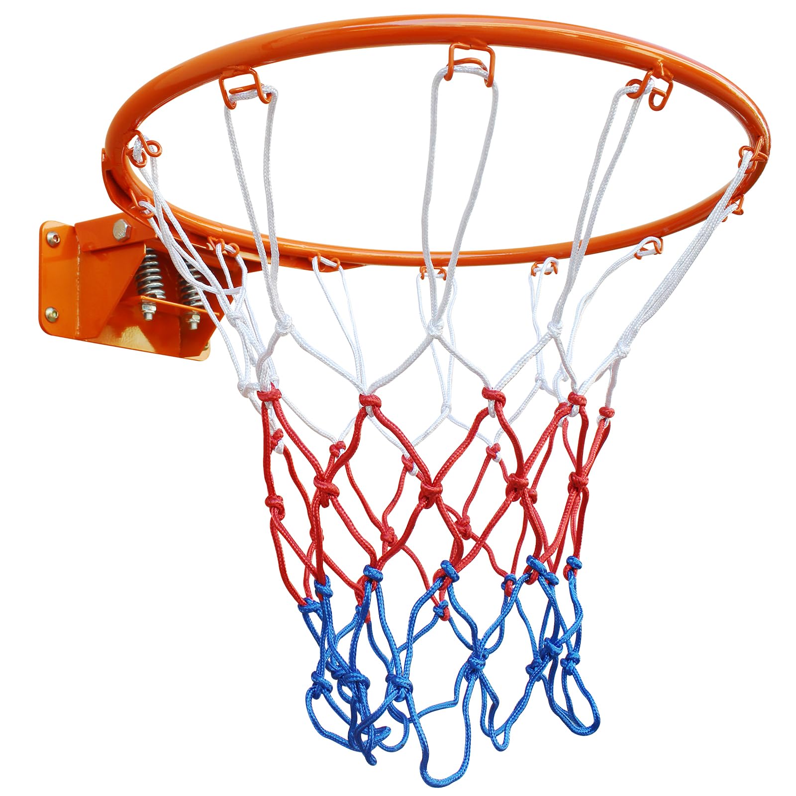 Stahl-Basketballkorb 45cm mit Doppelter Feder und Netz für Wand- und Bodenmontage