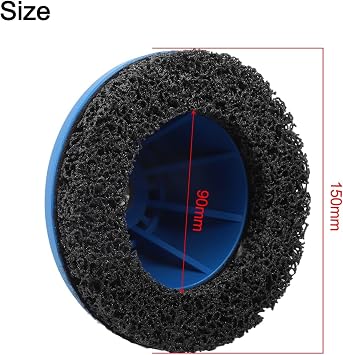 Wheel Hub Brush 150 mm for Cordless Drill, Rust Removal & Cleaning of Rims/Brake Rotors, Composite Material up to 1500 rpm, Quick Removal of Corrosion without Disassembly (Blue)