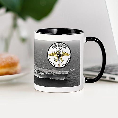 Miniatura 9 de CafePress Uss Essex Cva 9 Cvs 9 tazas tazas de café de cerámica de 11 oz (11.0 fl oz)