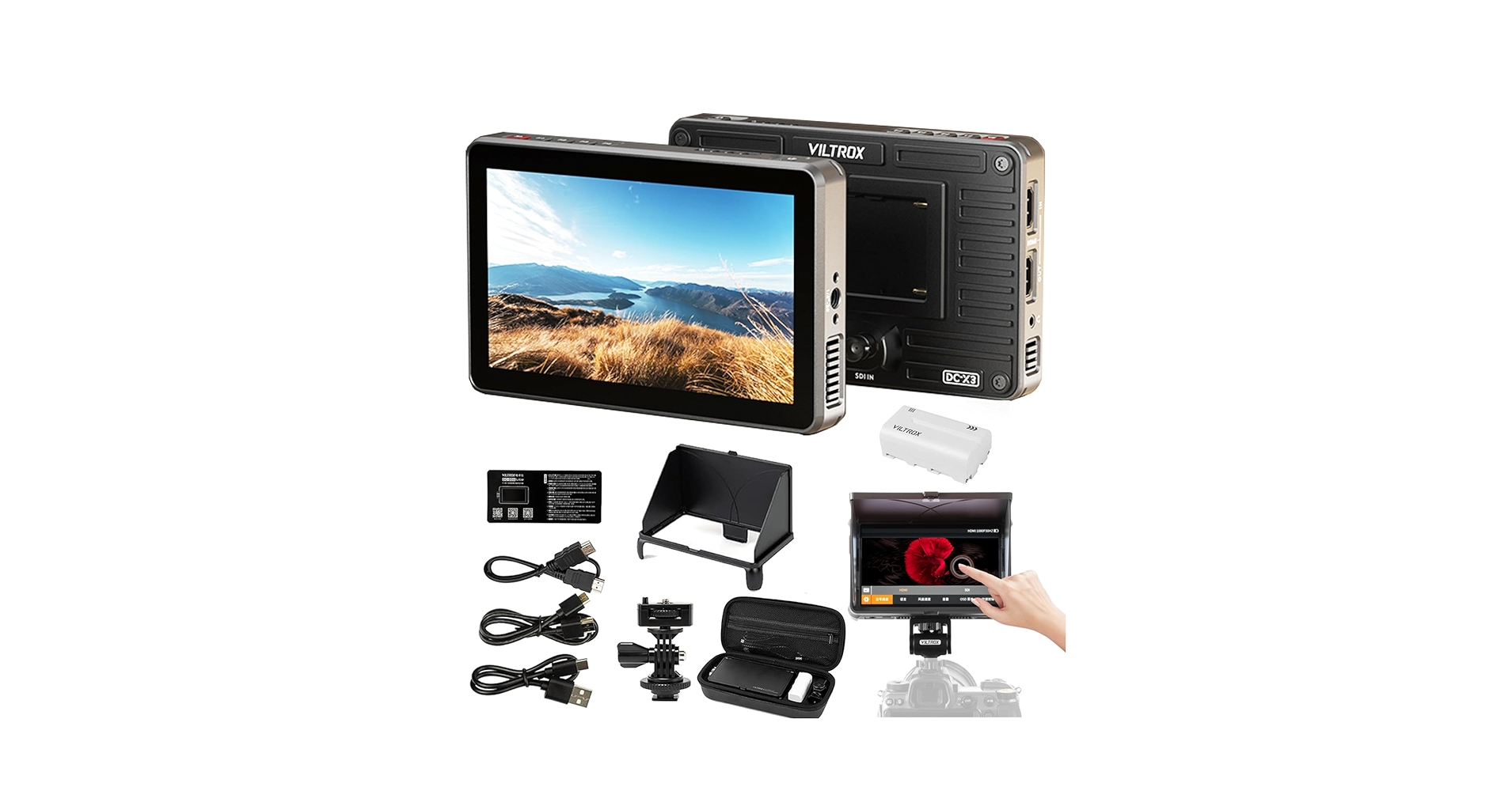 その他 VILTROX DC-X3 Amazon.com : VILTROX DC-X3 2000 Nits SDI Camera Field