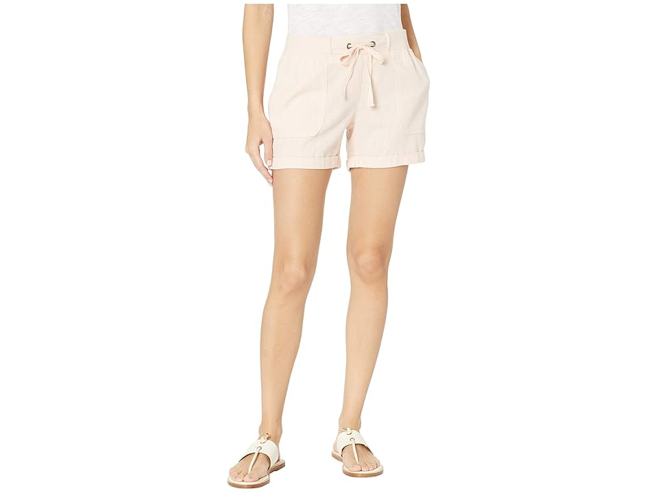 

Per Se 5 Rolled Cuff Shorts w/ Knit Waistband (Blush) Women's Shorts, Pink
