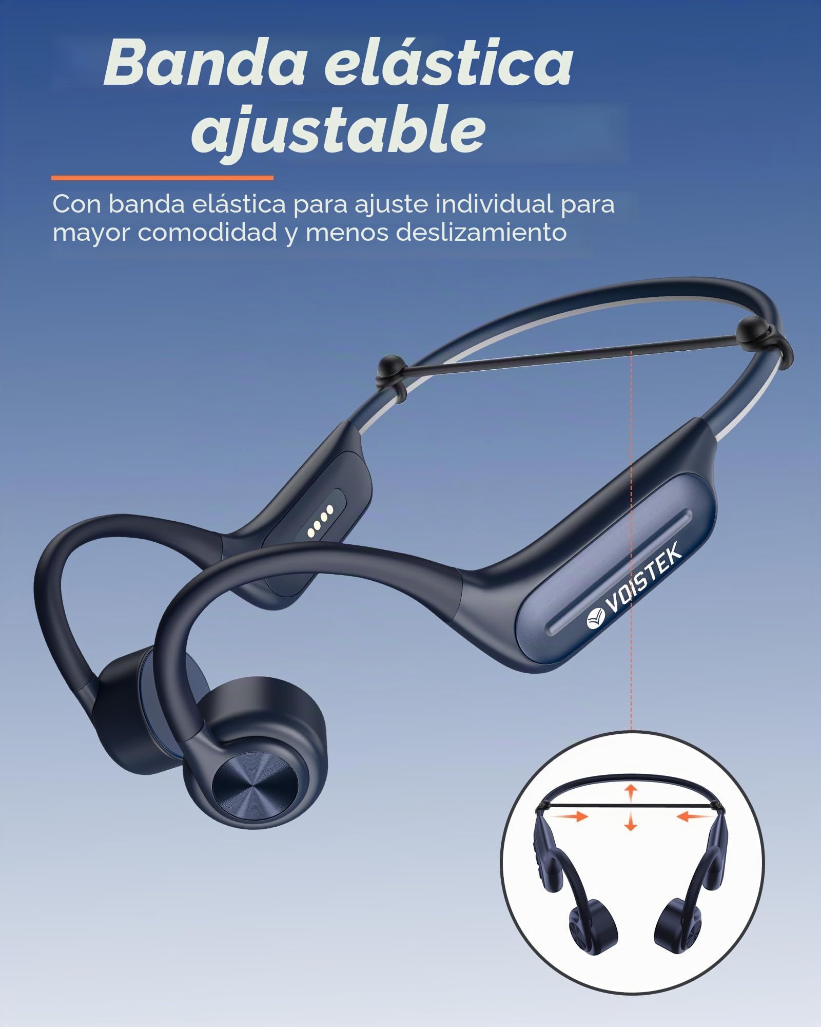 Voistek Auriculares con sonido óseo Bluetooth 6.0, IP68, resistente al agua, con reproductor de MP3 de memoria de 32 GB, inalámbricos, diseño de oreja abierta para natación, correr, bicicleta y surf