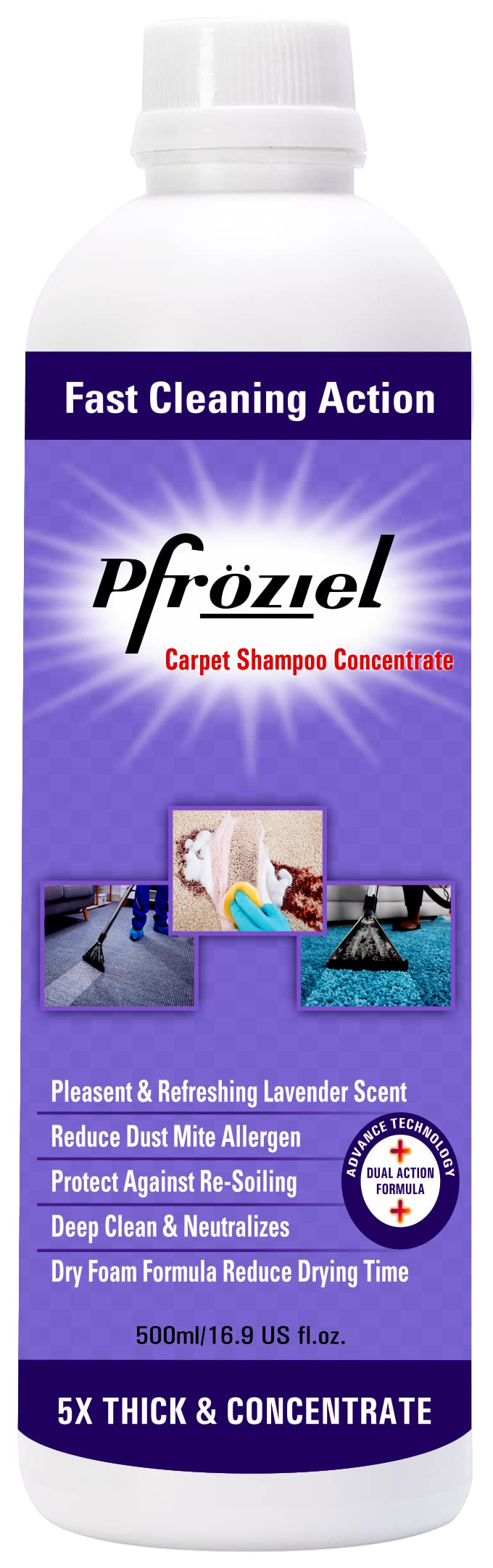 Pfroziel CARPET, SOFA & FABRIC UPHOLSTERY CLEANER LIQUID/SHAMPOO 500ML | Remove tough stain/heavy black stains/oil/grease/tea marks I Biodegrable (B09PV21F8R) Amazon Price History, Amazon Price Tracker
