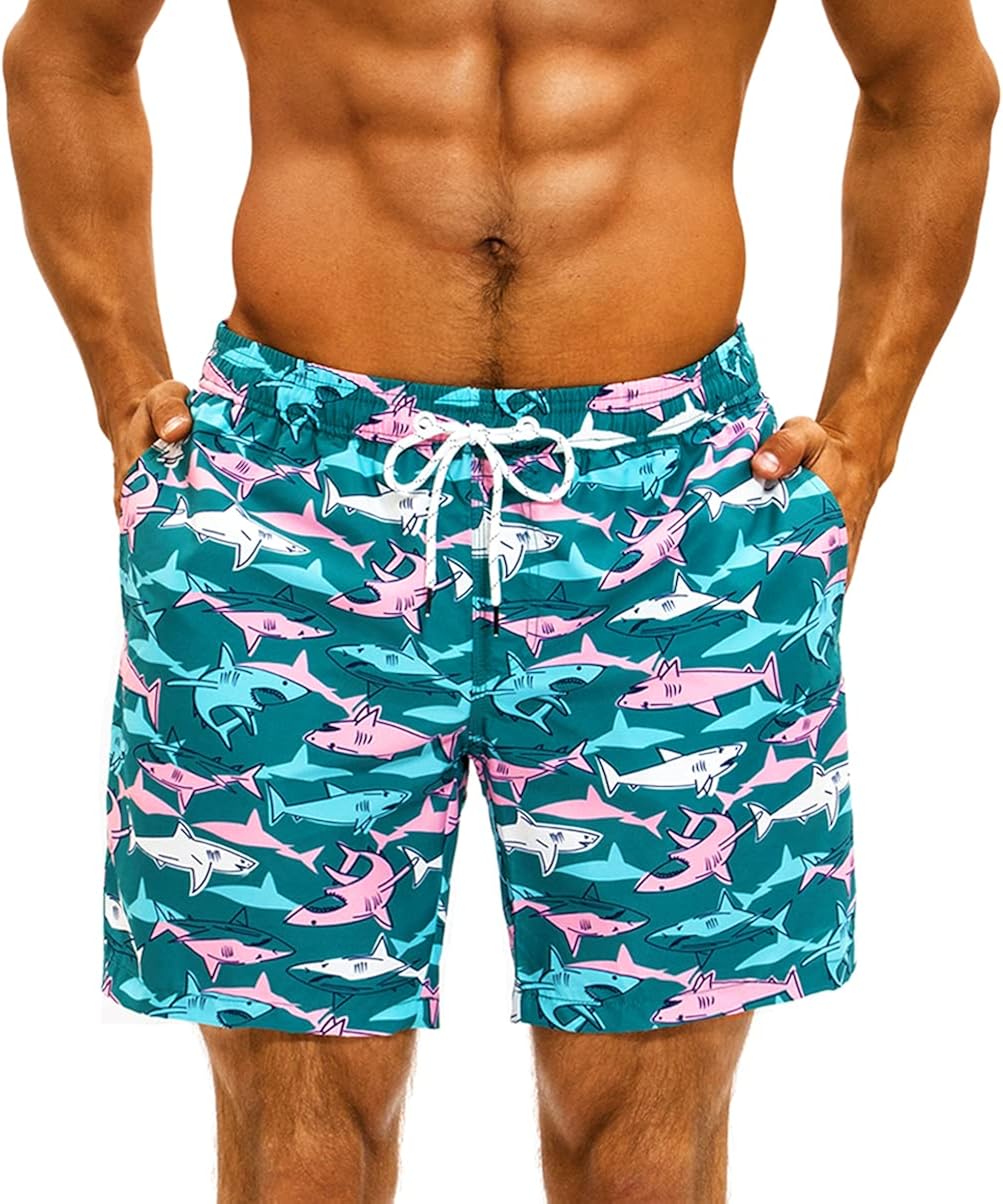 Babcoast Mens Swim Trunks with Mesh Lining Quick Dry Board Shorts Mens Swimwear