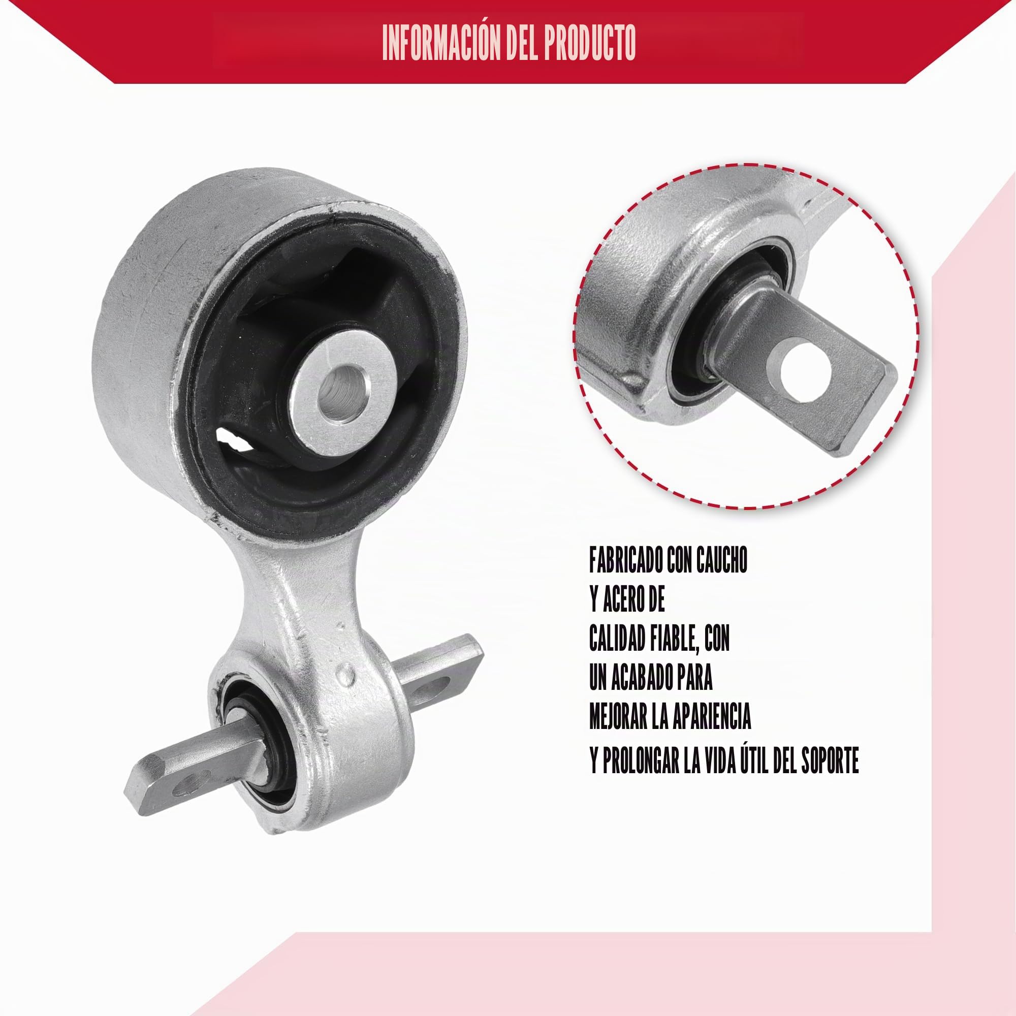 Soporte De Motor Inferior Para Honda Civic VIII Saloon 05-12 | Tambien Para Hatchback FN1 FK2 05+, OE No. 50890-Sna-A02, Material Metal Y Caucho, Color Negro Y Tono Plateado