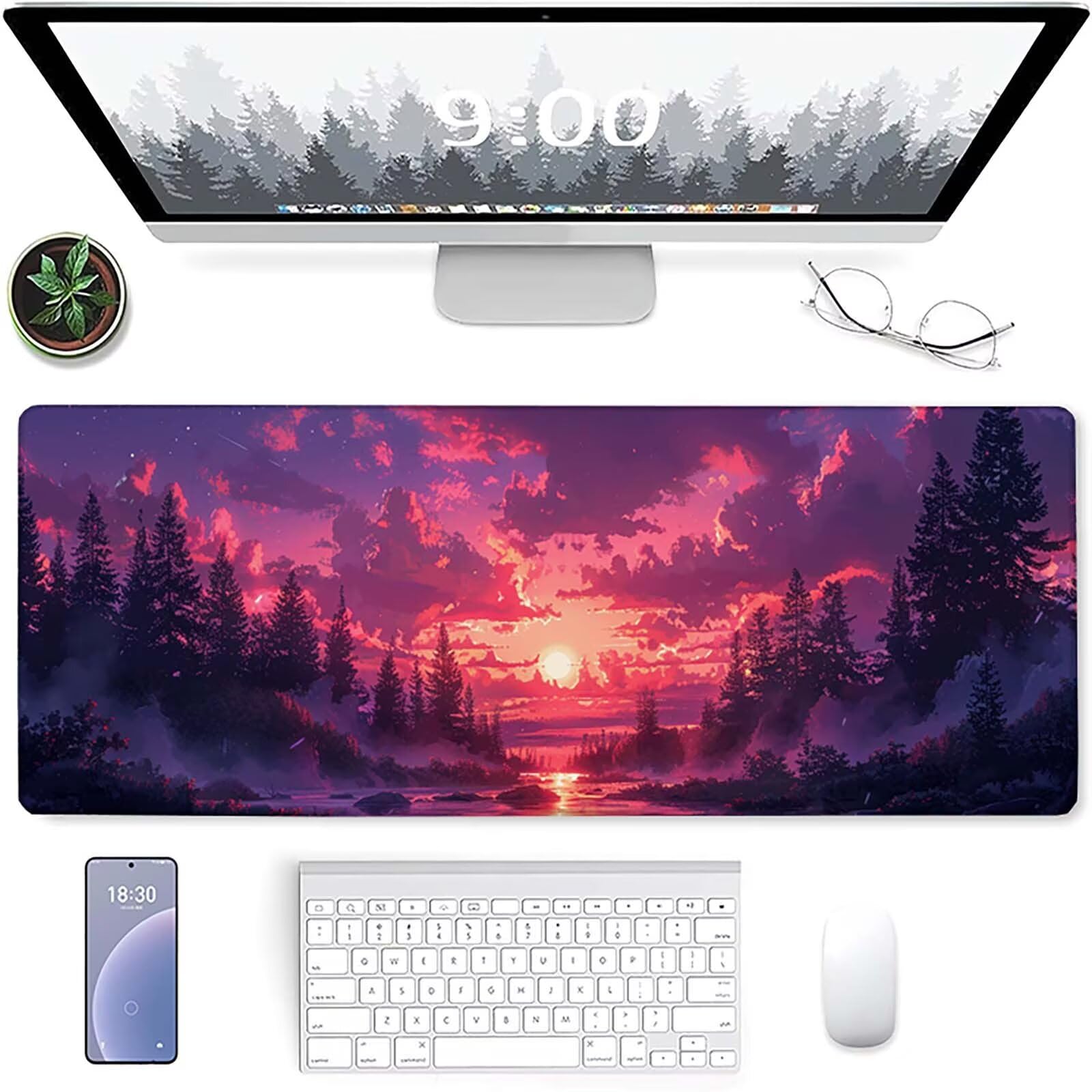 Pfau Gamingowa podkładka pod mysz, 1500 x 800 mm, czarna podkładka na biurko, ze szwami krawędzi, wodoodporna, antypoślizgowa, gumowa podstawa, XXL na PC, akcesoria biurowe, akcesoria gamingowe,