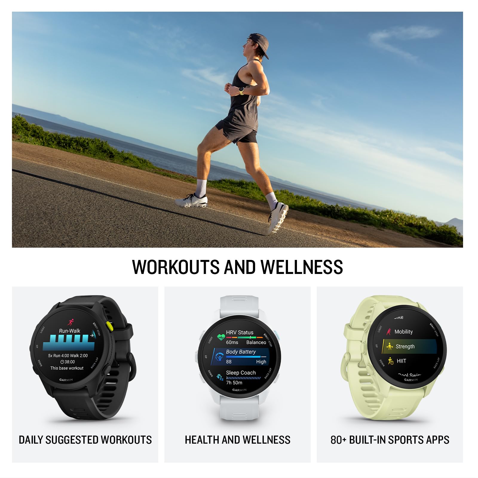 Amazon | Garmin Forerunner® 70、43mm、タイダルブルー。 | 初心者