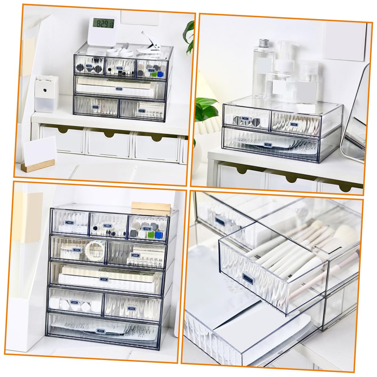 SHINEOFI 3piezas Organizador De Escritorio Cajón De Almacenamiento De Plástico De Almacenaje
