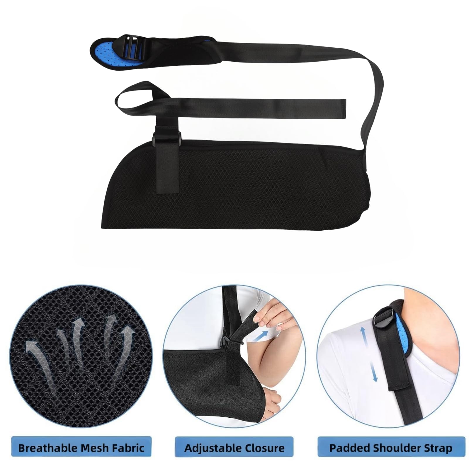 Kids Arm Sling for Shoulder Injury Breathable Mesh Rotator Cuff Sling Shoulder Immobilizer Stabilizer Adjustable Arm Support Brace Strap Fixation Belt for Dislocated Shoulders Broken Arm & Elbow - Image 4