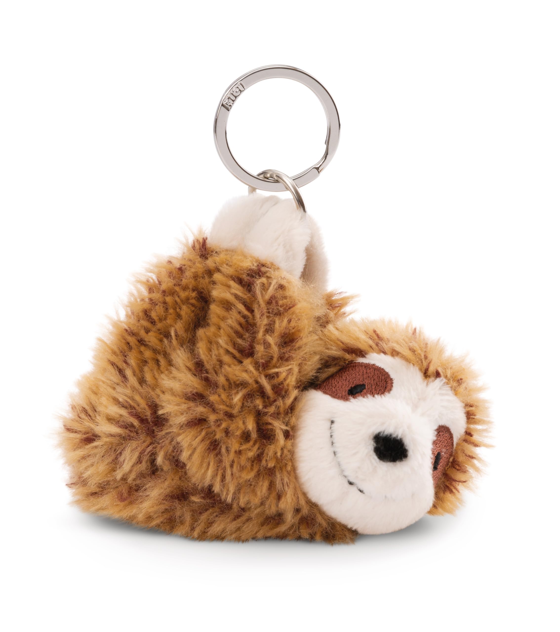 NICI Keyholder sloth Slobby 10cm brown - Soft toy companion cuddly animal pendant with metal ring to hang on keys, cord, bag, and more