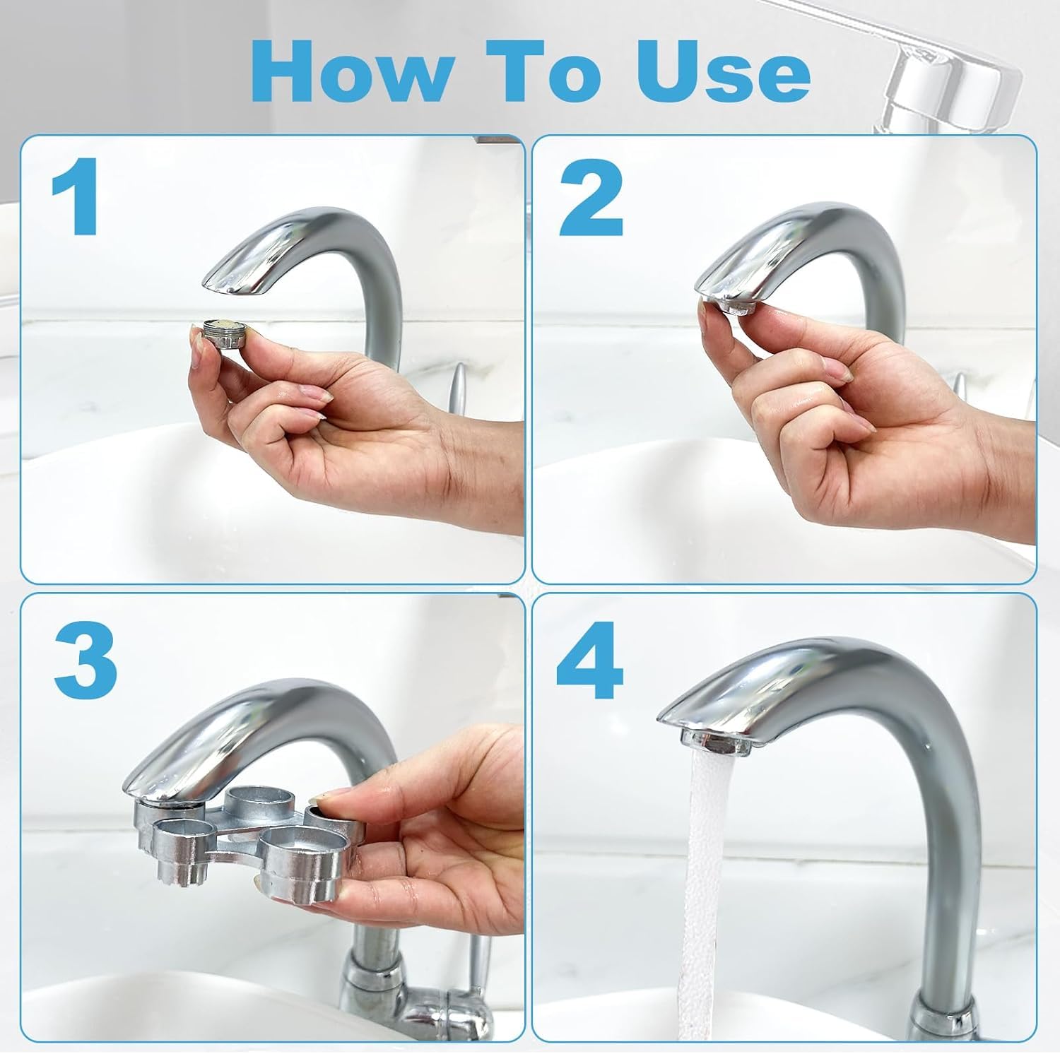 GUOYOU 10 in 1 Faucet Aerator Removal Tool, Metal Aerator Wrench Tool, Universal Aerator Mounting Wrenchs - Image 4