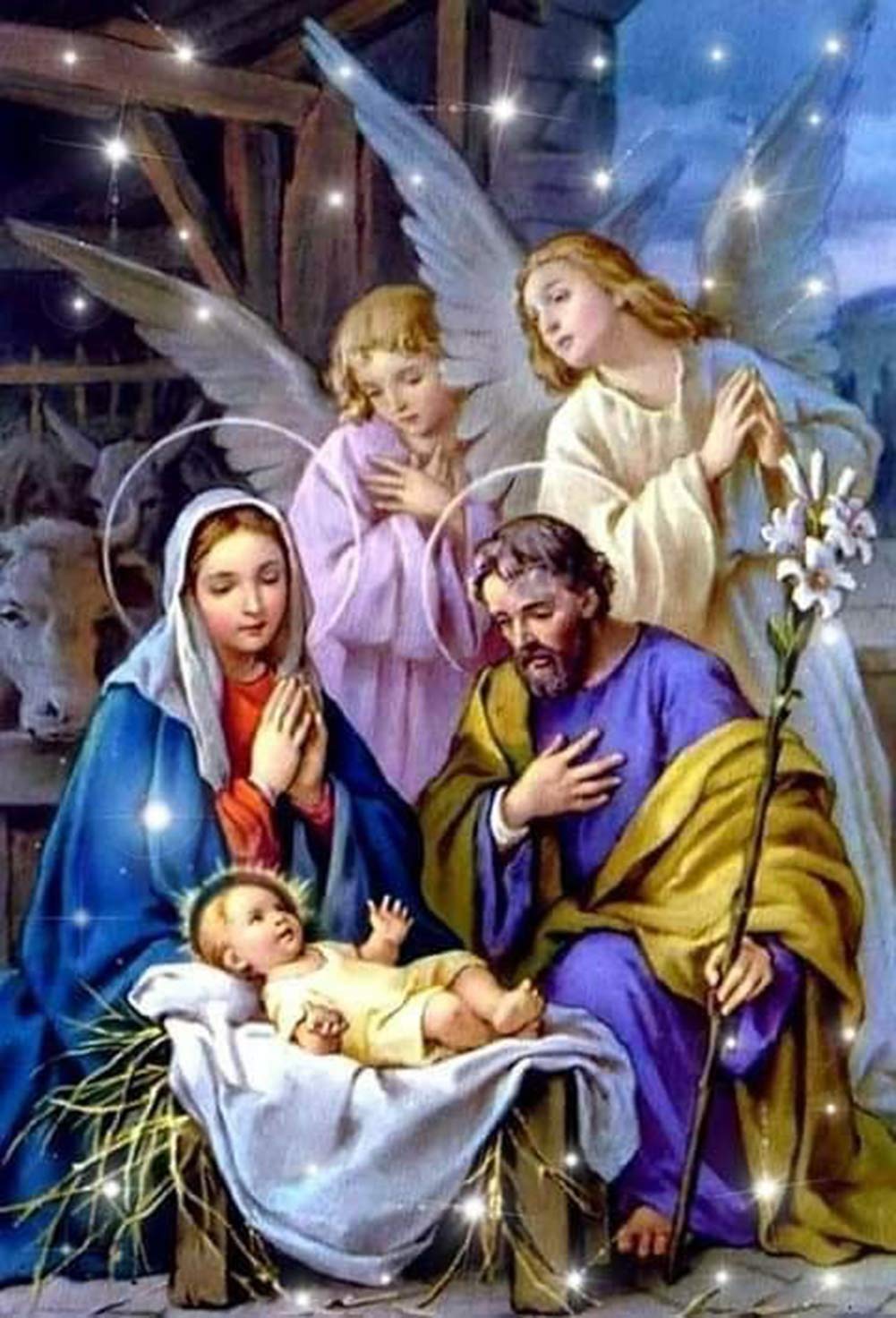 Abeuty Jesus 5D Diamond Painting Diy Full Drill Rhinestones, Family Angel Animal, Paint With Diamonds Crystal Diamond Art Kits (Jesus)