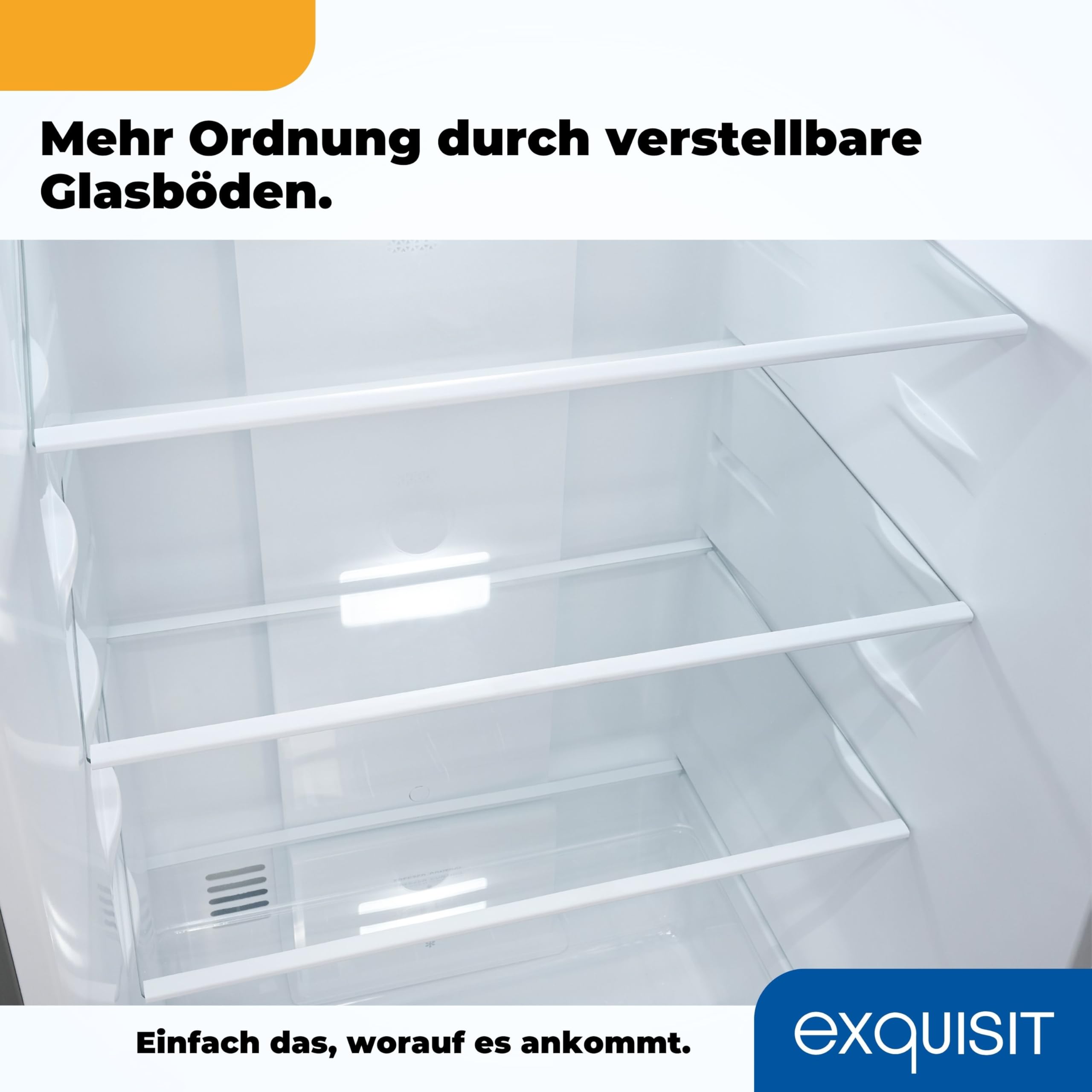 Exquisit No-Frost Kühl-Gefrierkombination - 247 L Kühlschrank Edelstahl | Leises 180 cm Standgerät mit 39 dB, 4-Sterne-Gefrierfach und No-Frost Technologie gegen Frostbildung im Gefrierbereich