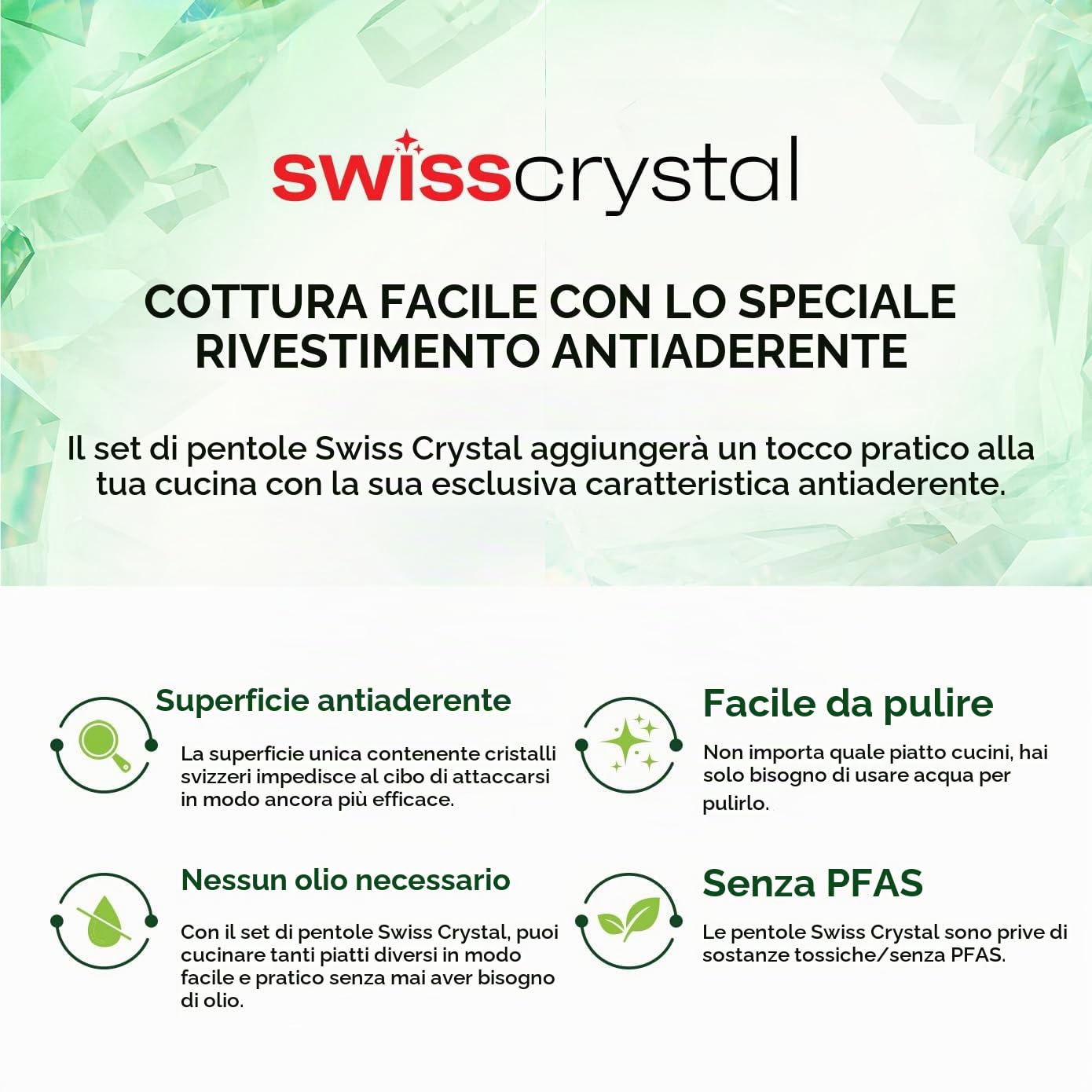 Karaca Swiss Crystal, set di pentole in ceramica a mandorla, set di pentole e padelle antiaderenti con coperchio, senza PFA, compatibili con piano cottura a induzione, crema, 7 pezzi
