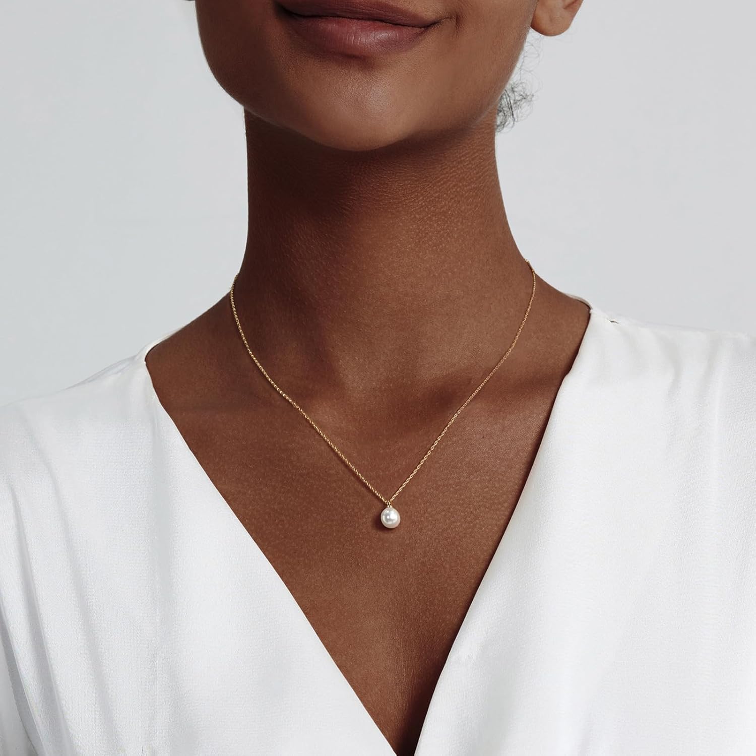 Gold Jewelry Set for Women - Dainty 14K Gold Plated Pearl Necklace and Earring Set with Drop Earrings, Bracelets, Choker Necklace - Wedding Jewelry Gift - Image 3