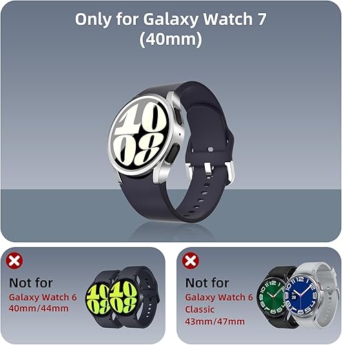 Miniatura 2 de Paquete de 5+5 fundas protectoras de pantalla para Galaxy Watch 6 de 1.732 in, cubierta protectora de policarbonato duro con vidrio templado