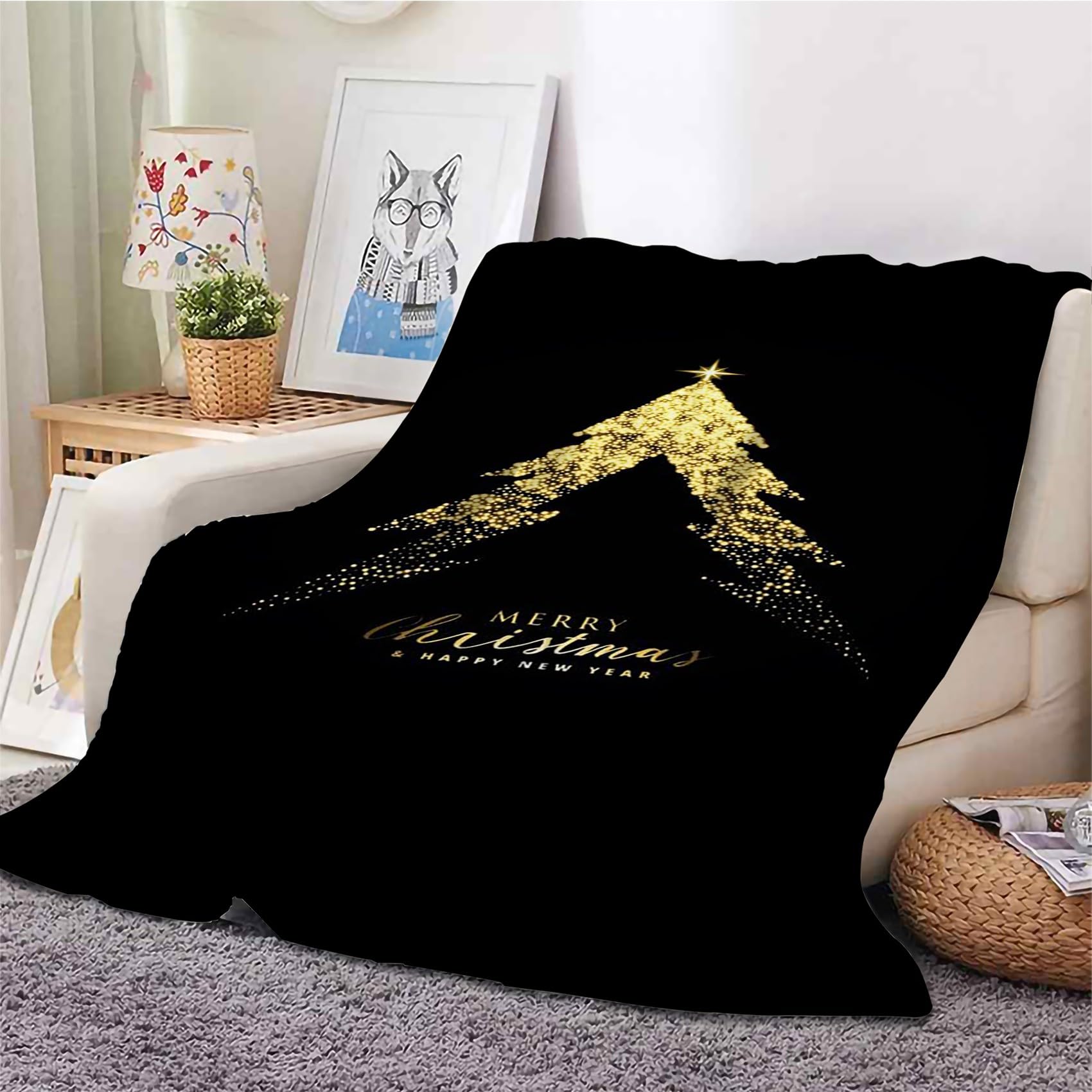 Mantas para Cama 180 x 220 cm Decoracion NavideñA Manta de Franela para Niños y Adultos Navidad Manta para Cama Polar Suave Transpirable Acogedora y CáLida