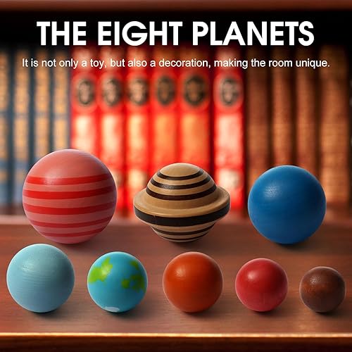 Miniatura 6 de Tablero de modelo de sistema solar de madera,Sistema solar para niños,Juguetes Montessori Planeta,Pelotas de planetas educativos,Rompecabezas de