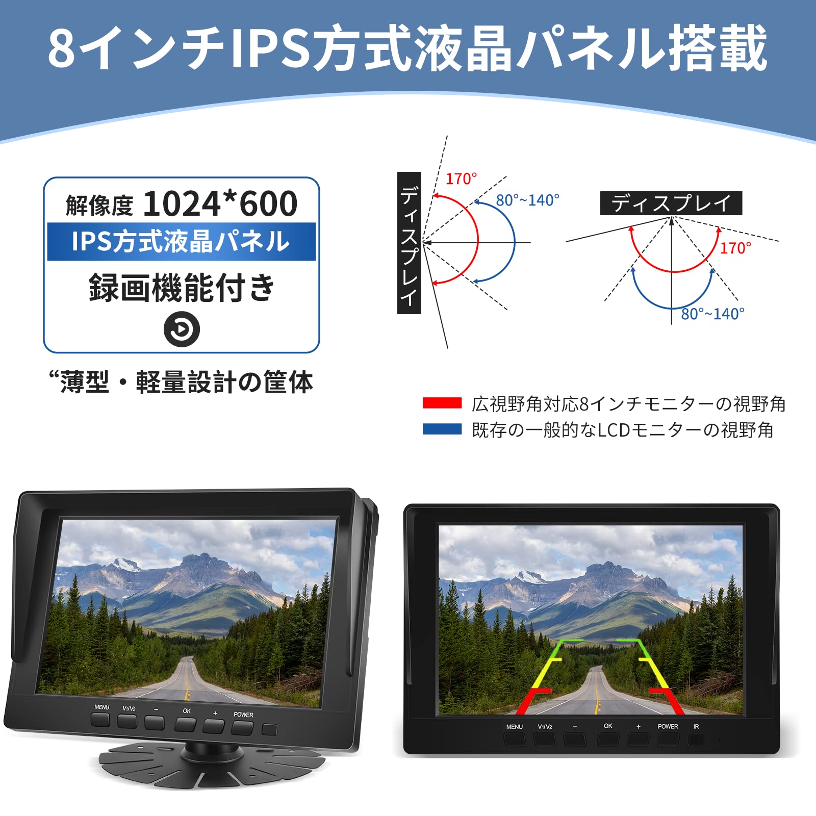 Amazon.co.jp: Hizenyo トラックカメラ2台搭載 バックカメラモニター 