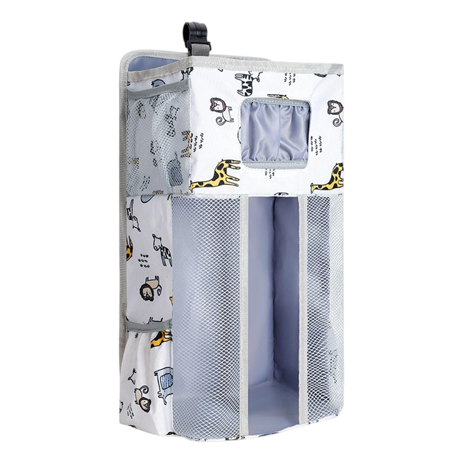 carotoe Crib Hanging Organizers with Multiple Compartments for Diaper Storage Oxford Fabric Nursery Accessory Bedsides Bag Nursery Organizers for Cribs