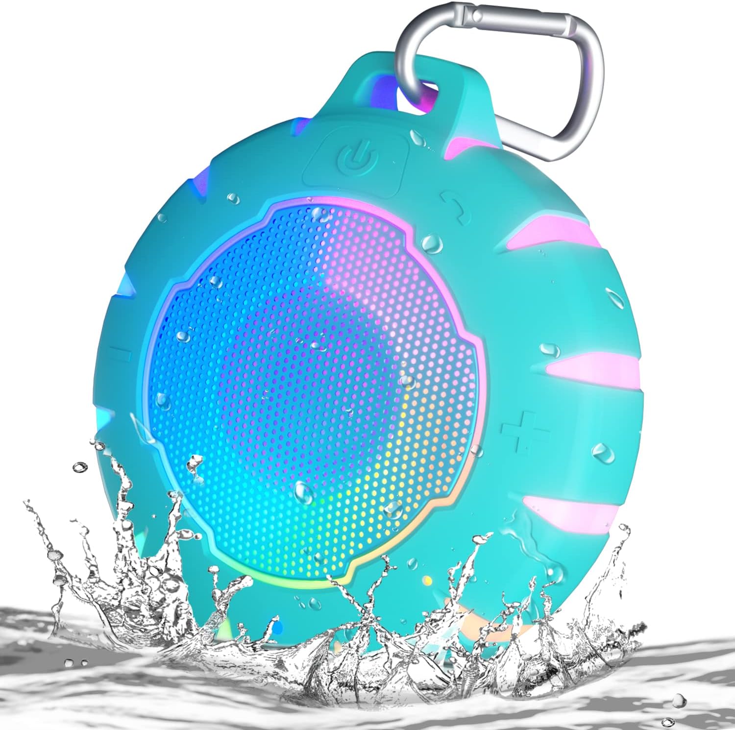 HEYSONGWaterproof High Bluetooth Bluetooth IPX7 Mini Shower with High Definition Sound, LED Light, Floating, Lightweight Portable Speakers for Travel, Pool, Beach, Kayaking