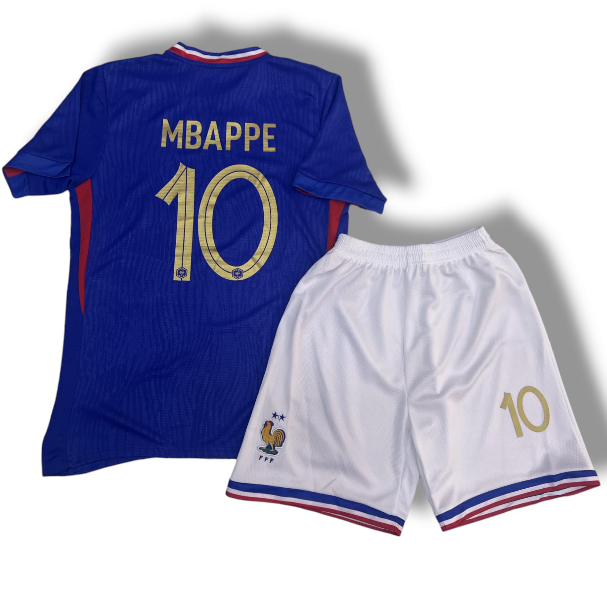 GenericFrance Euro 2024 Home Football Kits MBAPPE #10, Kids Soccer Jersey/Shorts, Boys Sizes