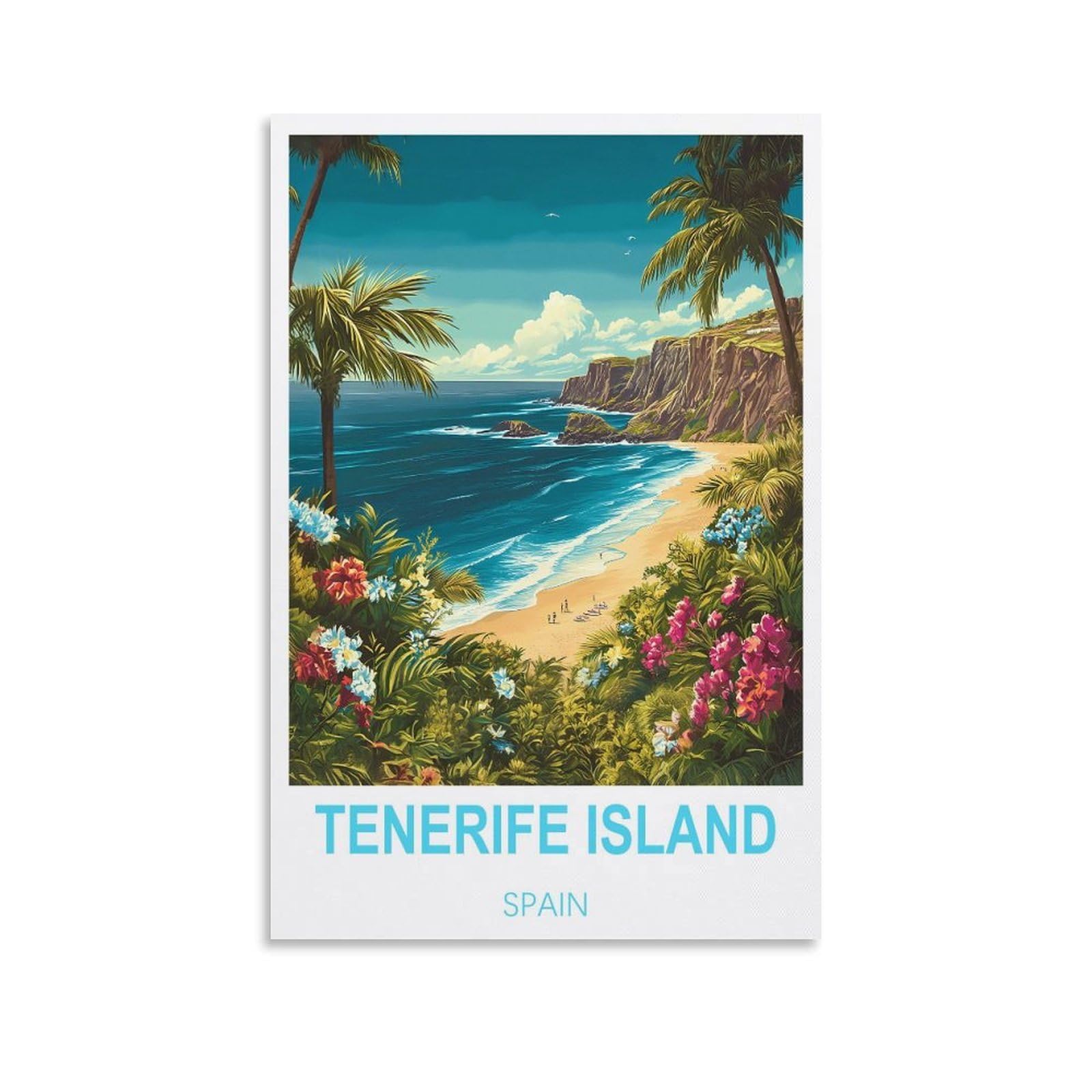 Ktywz A184 Funny Tin Signs Tenerife Island Spain Poster Wall Art Garden House Plaque For Bathroom Kitchen Cafe Wall Halloween Christmas Decor 15X30cm