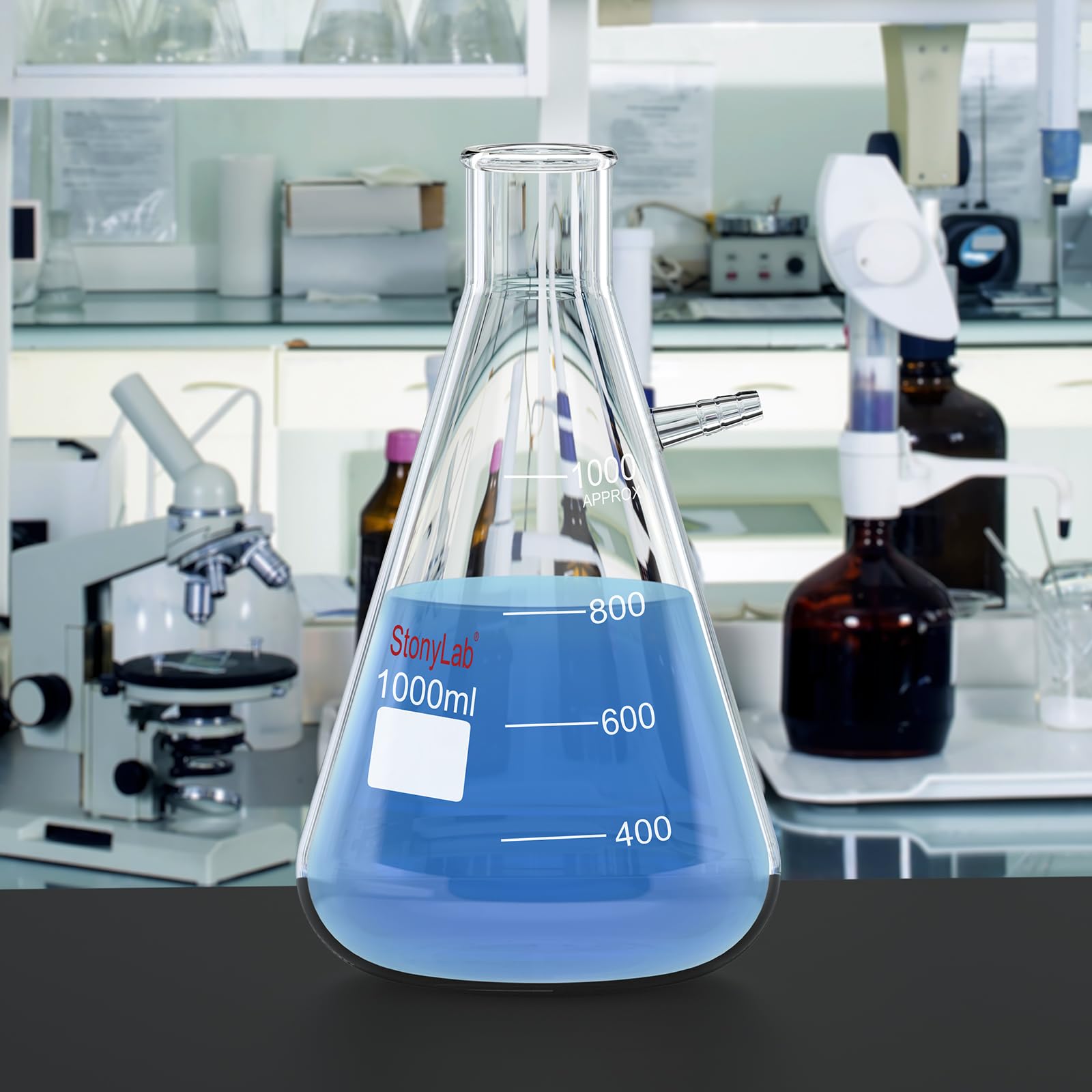 stonylab 1000ml Filterung Fläschchen, Borosilikatglas Glass Filtering Flask, Fläschchen mit Tubulation - 1000ml
