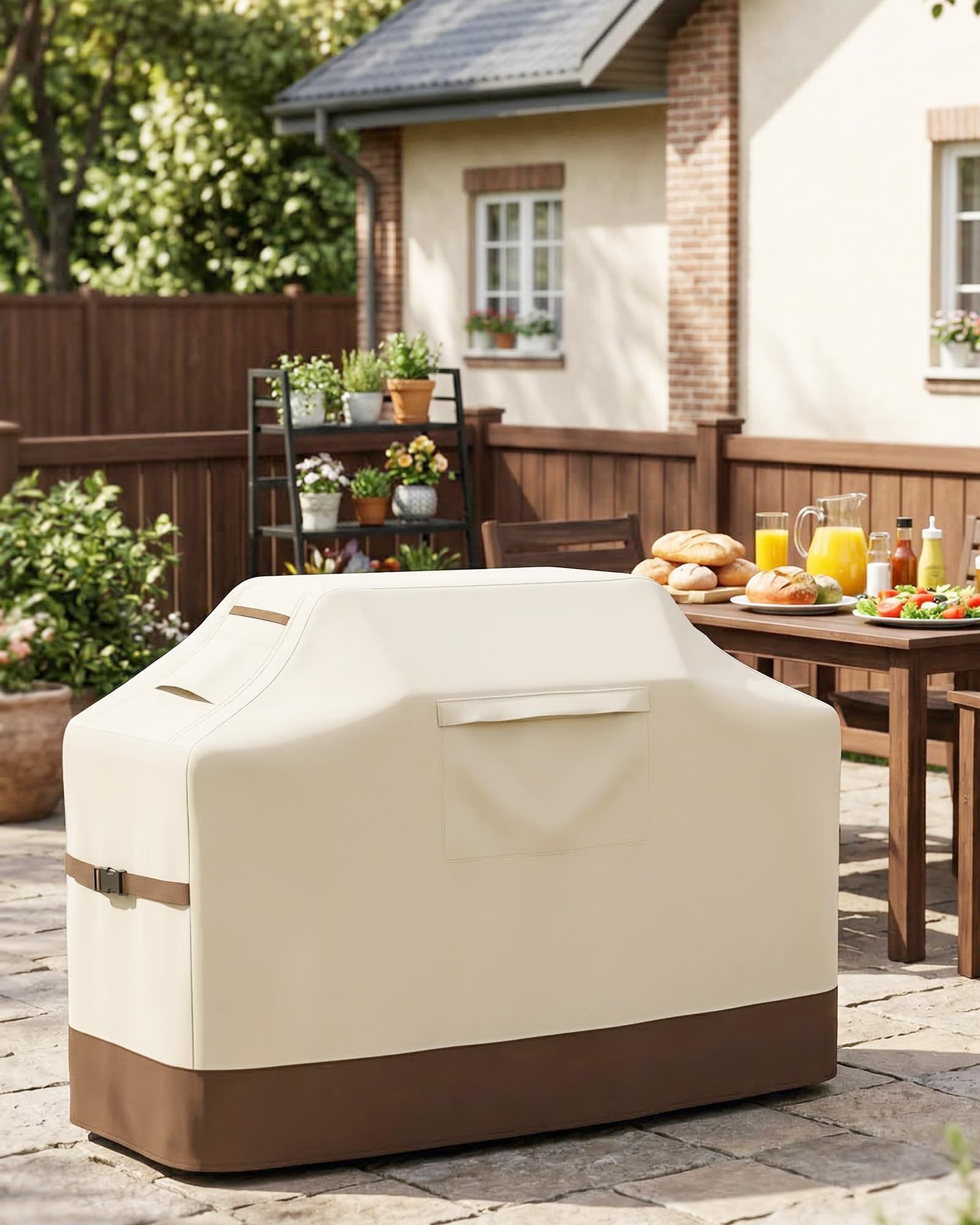 Vailge Grillabdeckung für Outdoor-Grill, 132,1 cm, wasserdichte Grillabdeckung, 600D robuste Gasgrillabdeckung, UV- und staub-, reiß- und lichtbeständig, geeignet für Weber, Brinkmann, Char Broil