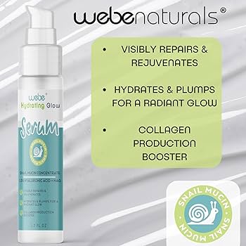 Amazon.com: WEBE Naturals Snail Mucin 94% Hydrating Glow Serum