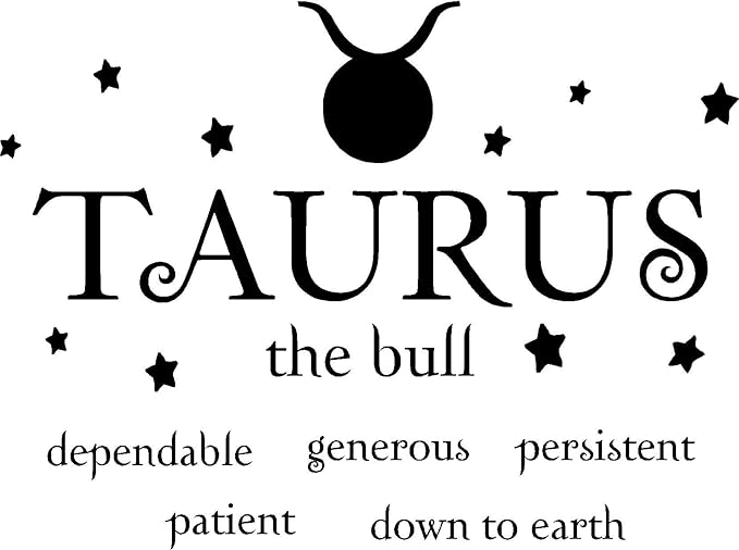 Taurus The Bull Horoscope Zodiac Vinyl Wall Art Decal Home Decor Sayings