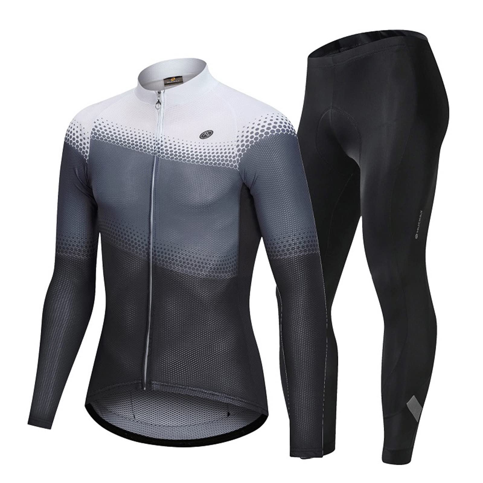 Abbigliamento Ciclismo, Tuta Ciclismo Bici Maniche Lunghe, Maglia Ciclismo Asciugatura Rapida Traspirante per MTB Corsa Strada Bici,D,2XL