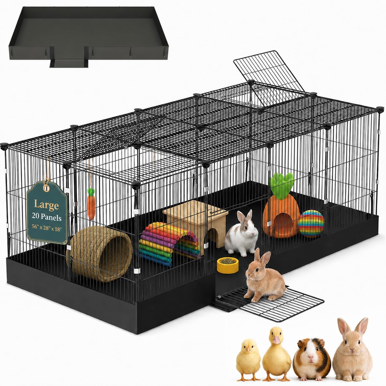 Guinea Pig Cage - Escape-Proof & Waterproof -9