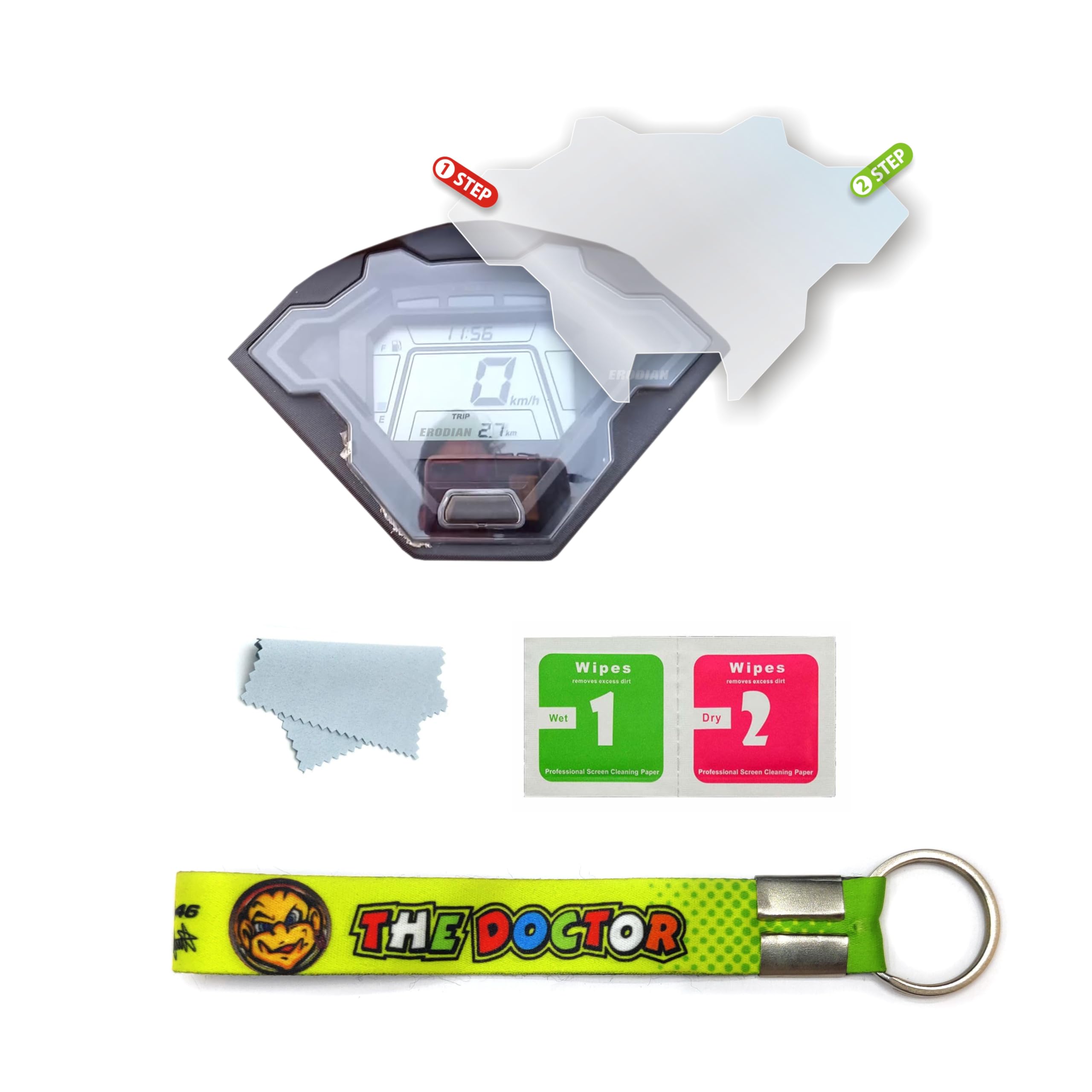 Meter Display Screen Protector, Meter Guard for Honda Dio BS6-DX Bikes | Scratch Resistant | Water Resistant | HD Clear Vision (1-Free Random 6 inch Keychain)