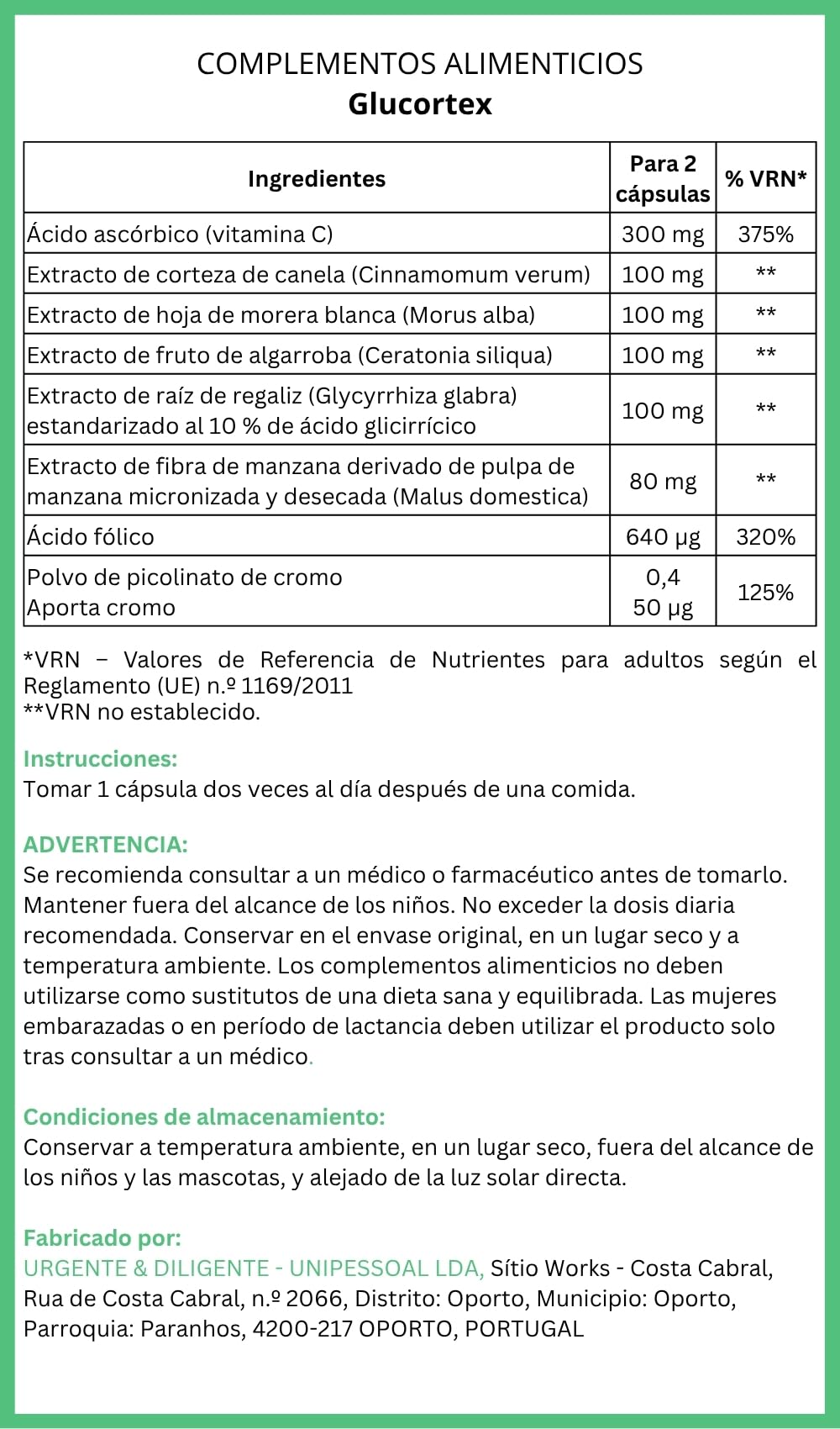 GLUCORTEX Integratore Alimentare – 60 Capsule – con Vitamina C, Cannella, Gelso Bianco, Cromo e Estratti Vegetali (3)