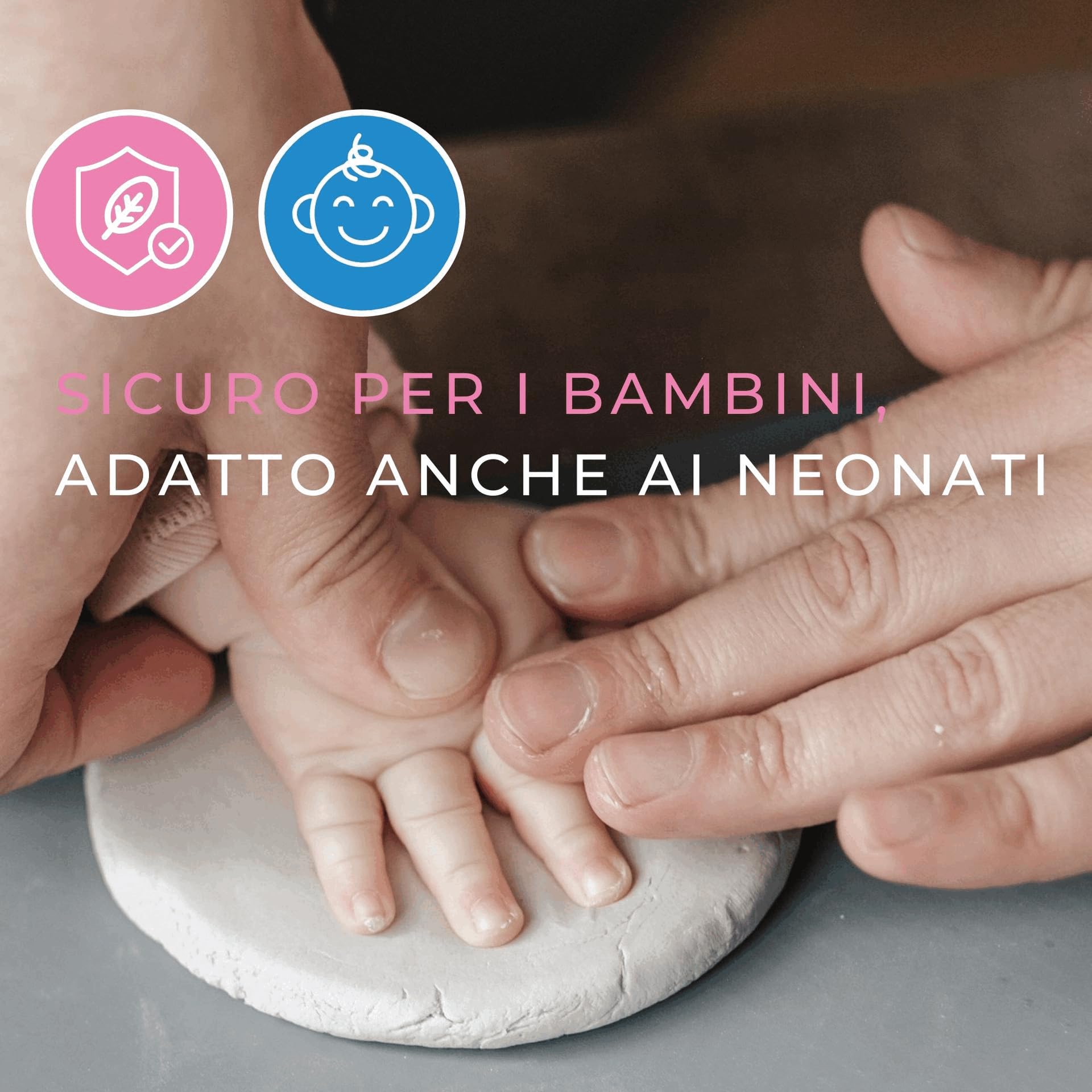 Cornice Impronte Mani e Piedi Neonati con Cornice Foto Personalizzata in Legno con Portafoto da Tavolo e Kit Calco Mani Idea Regalo di Natale Nascita Bimbo Neonata Battesimo Baby Shower Kinder