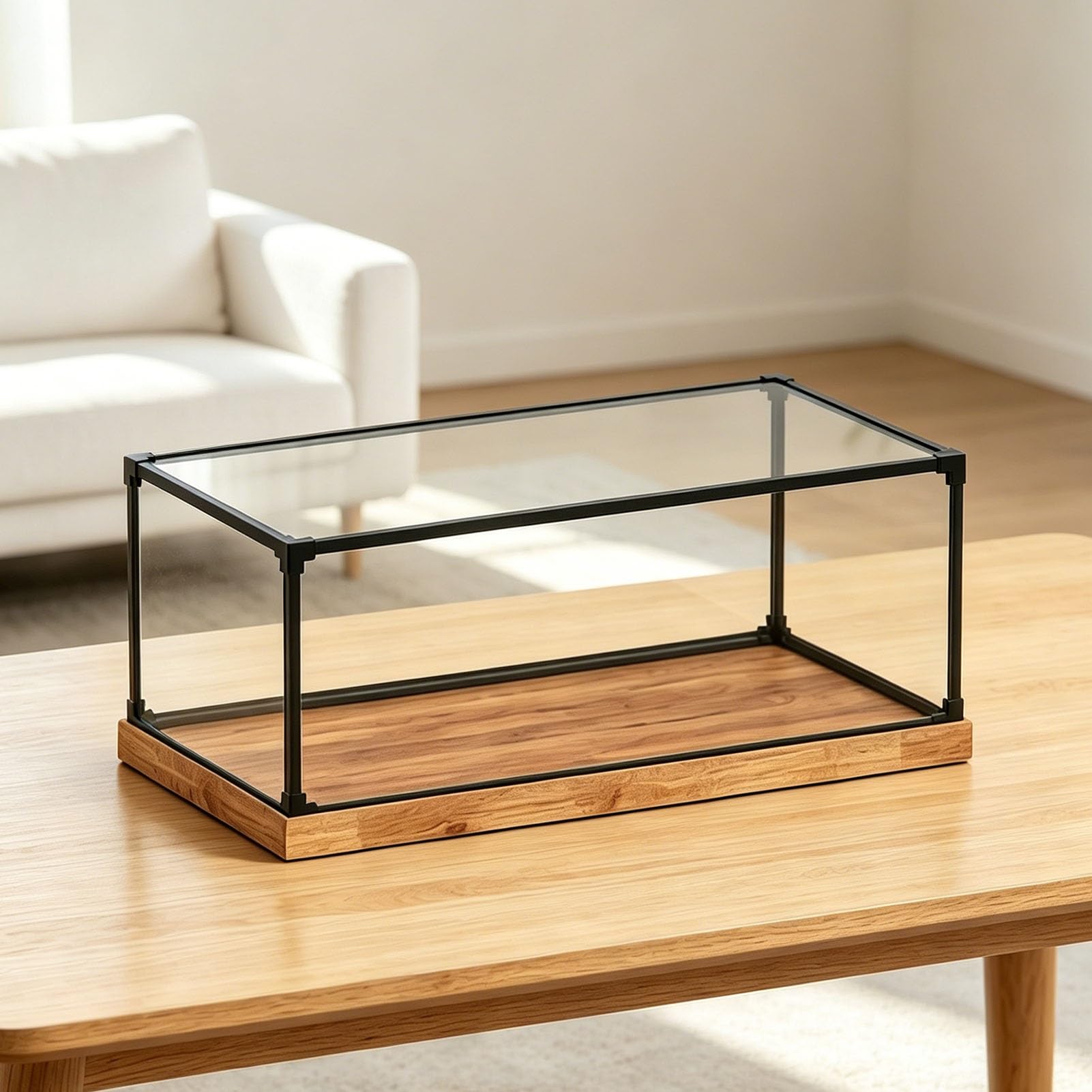 Clear Acrylic Box with Aluminum Frame & Thickened Base, Dustproof Storage Box for Display Collectibles, 6 10 18 24 30 in Wide Countertop Display Case(30x30x30cm/12x12x12in)