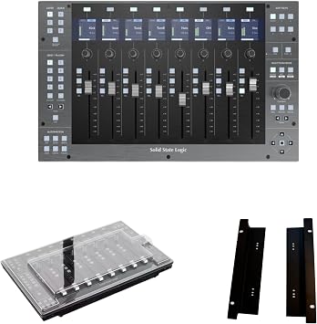 Solid State Logic UF8 Advanced DAW Controller Bundle with 19-Inch Rack Mount Kit and Decksaver Cover 8 Motorized 100mm Faders USB-C Mix Control Surface for Music Production, Mixing, Mastering