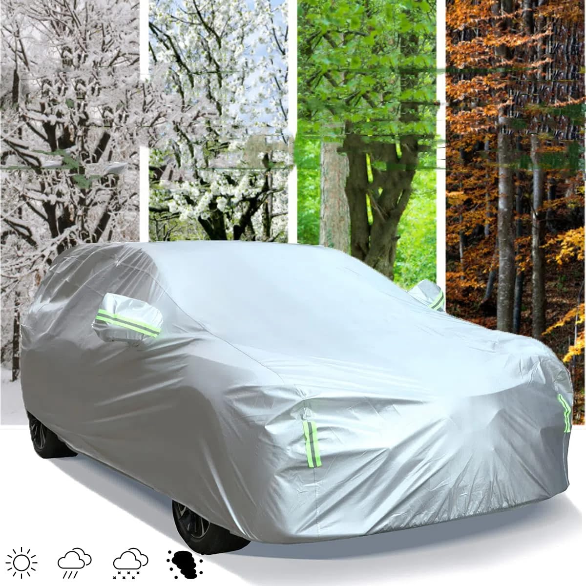 Funda Exterior Impermeable Para Audi A3 Cabriolet (2014-2023) - Tela Oxford 210D, Con Cremallera Lateral, Tiras Reflectantes, Antigranizo, UV
