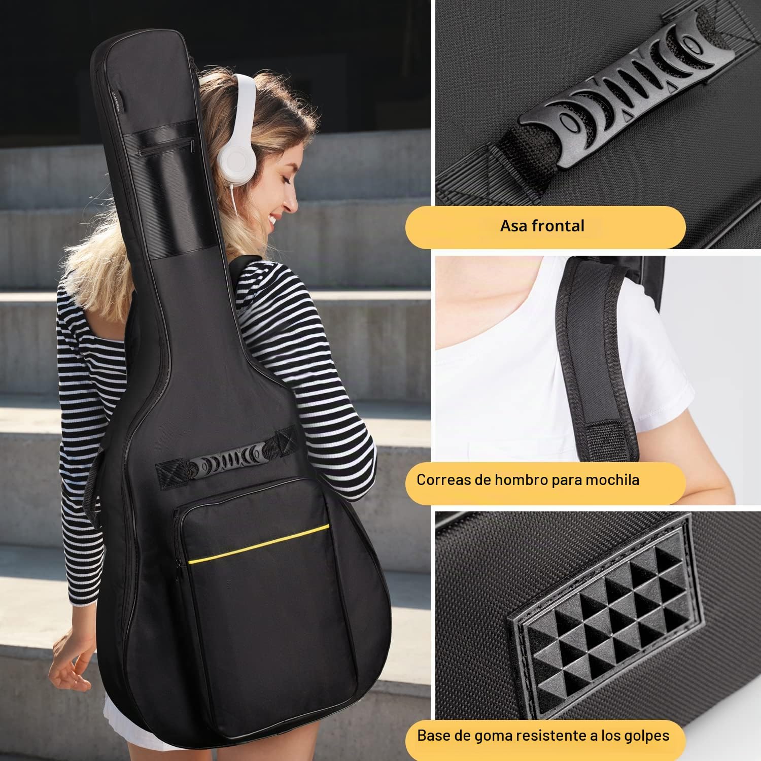 CAHAYA Funda para Guitarra acústica, Impermeable, Acolchada, para Guitarras de 39, 40, 41 Pulgadas