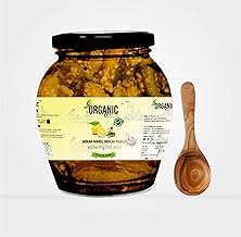 Organic Anand Homemade Ginger Lemon Green Chilli Mix Pickles 350gram Khatta Mix Ghar ka Achaar with Neemwood Spoon Flavourful, Delicious, Traditional Taste