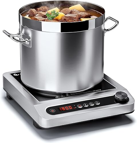 Miniatura 1 de Placa de inducción, quemador de inducción comercial de 1800 W, bobina de calefacción de 7.3 pulgadas, quemador profesional de estufa de encimera,