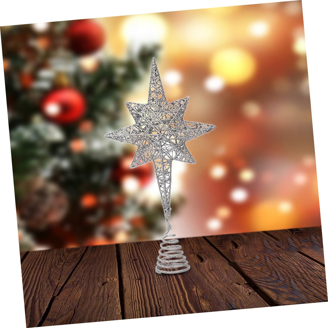 TOPBATHY 3 Stück Weihnachtsbaumspitze Stern Feenbaumspitze Weihnachtsspitze Sterndekoration Weihnachtsbaumspitze Dekoration Silberne Baumspitze Capiz Stern Baumspitze